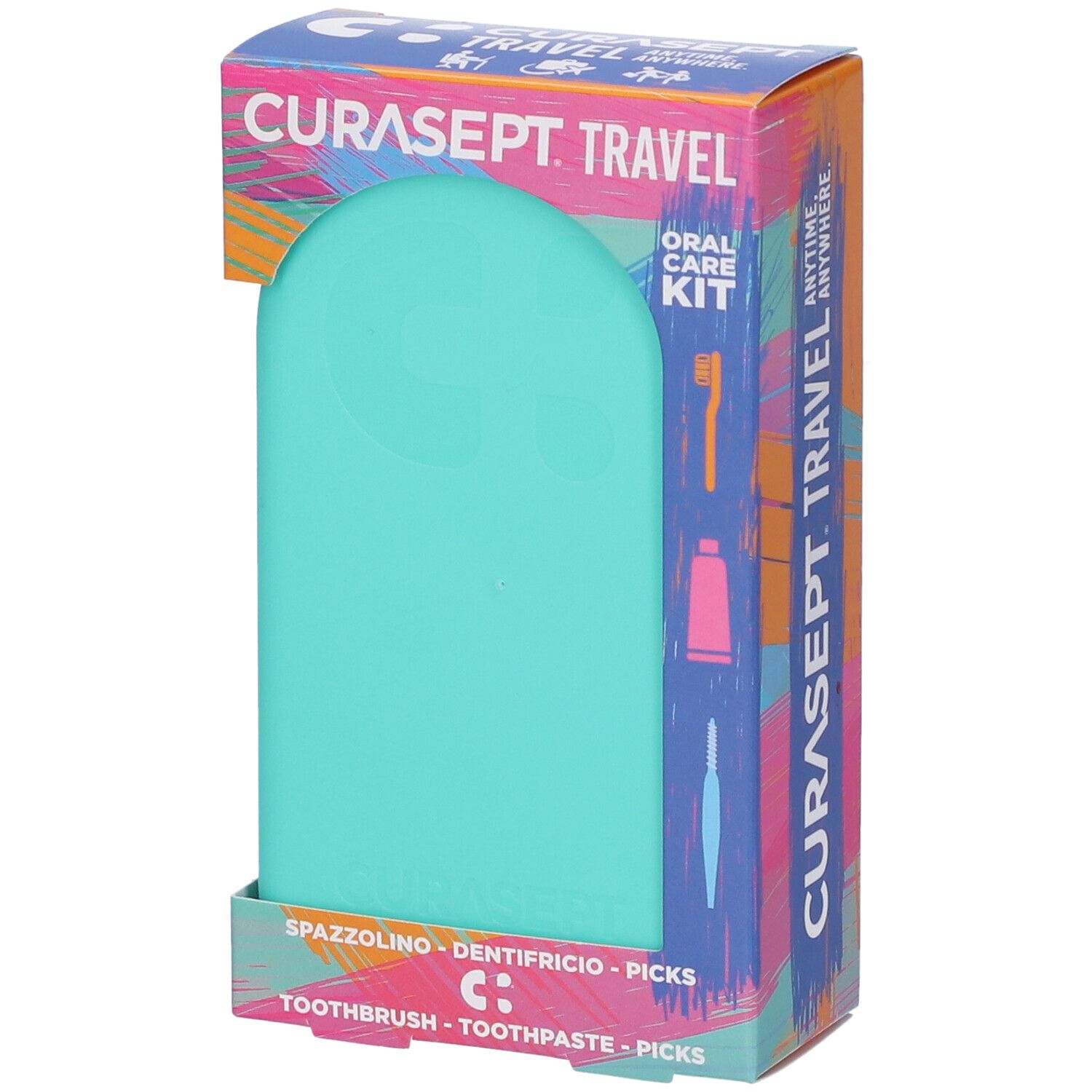 Curasept Travel Kit Verde Spazzolino + Dentifricio + Picks
