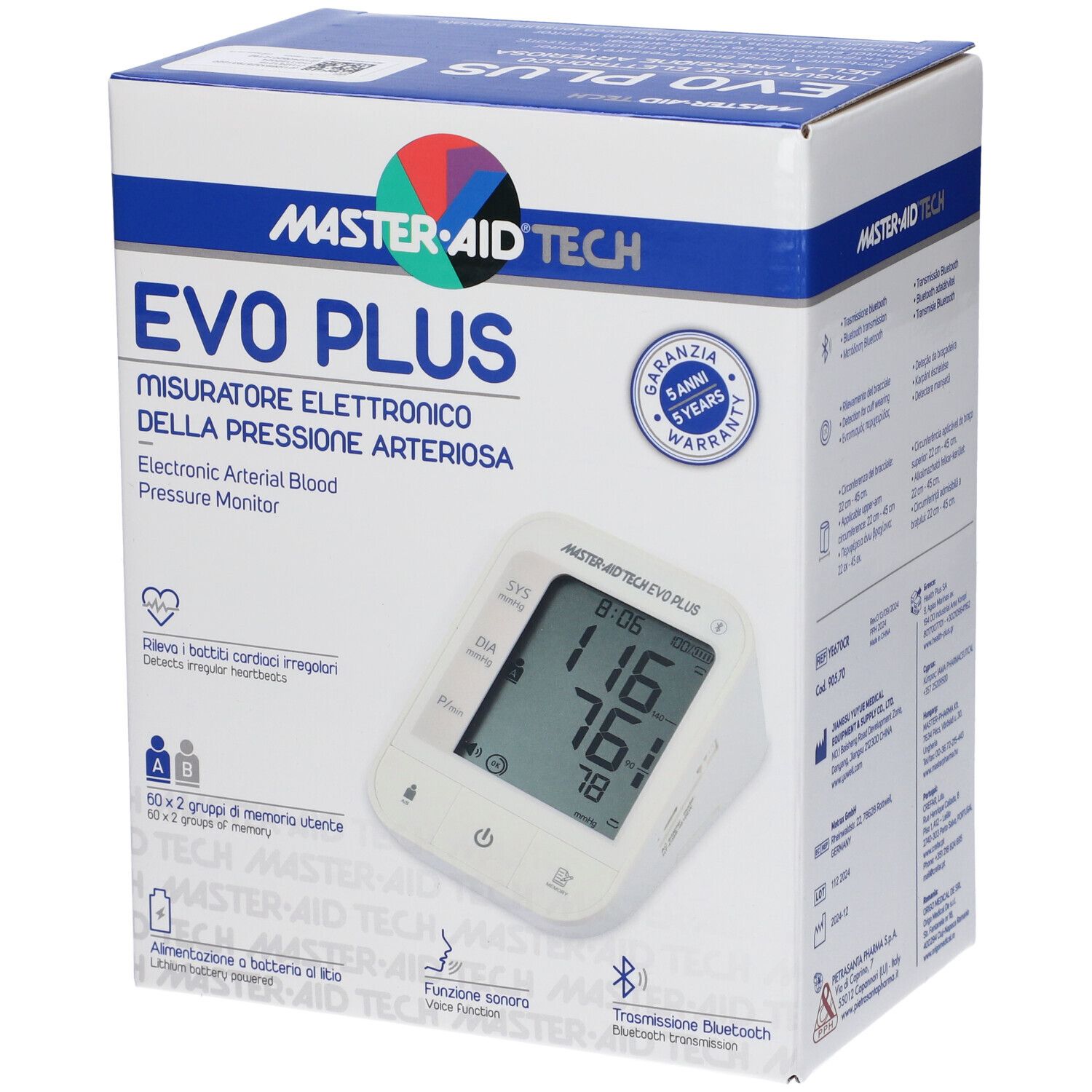 Master-Aid Tech Evo Plus Misuratore Pressione Elettronico