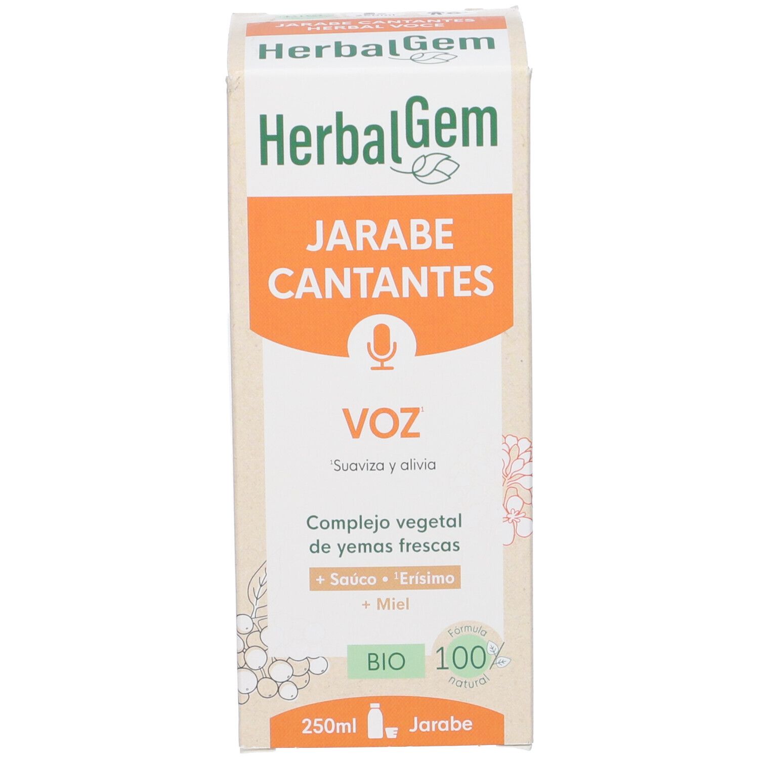 Confezione del prodotto. Scatola con logo HerbalGem, nome del prodotto e sigillo bio.