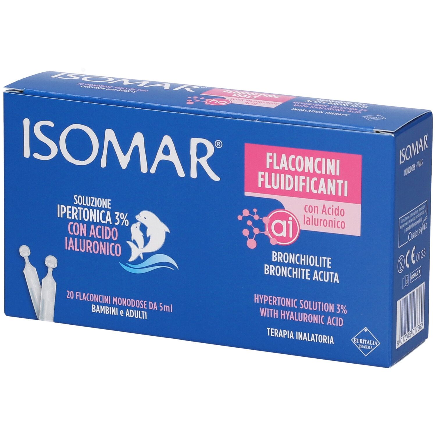 Isomar Flaconcini Fluidificanti Soluzione Ipertonica 30%+Acido Ialuronico Flaconcini