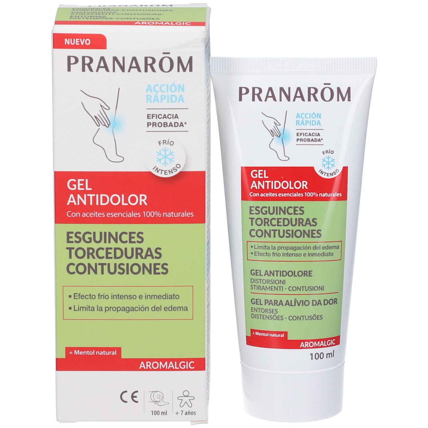 Tubo e scatola Pranarom Aromalgic Gel Antidolor.