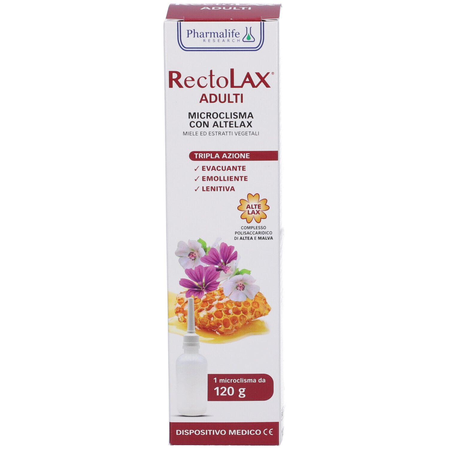 Confezione del prodotto con nome, ingredienti e illustrazioni.