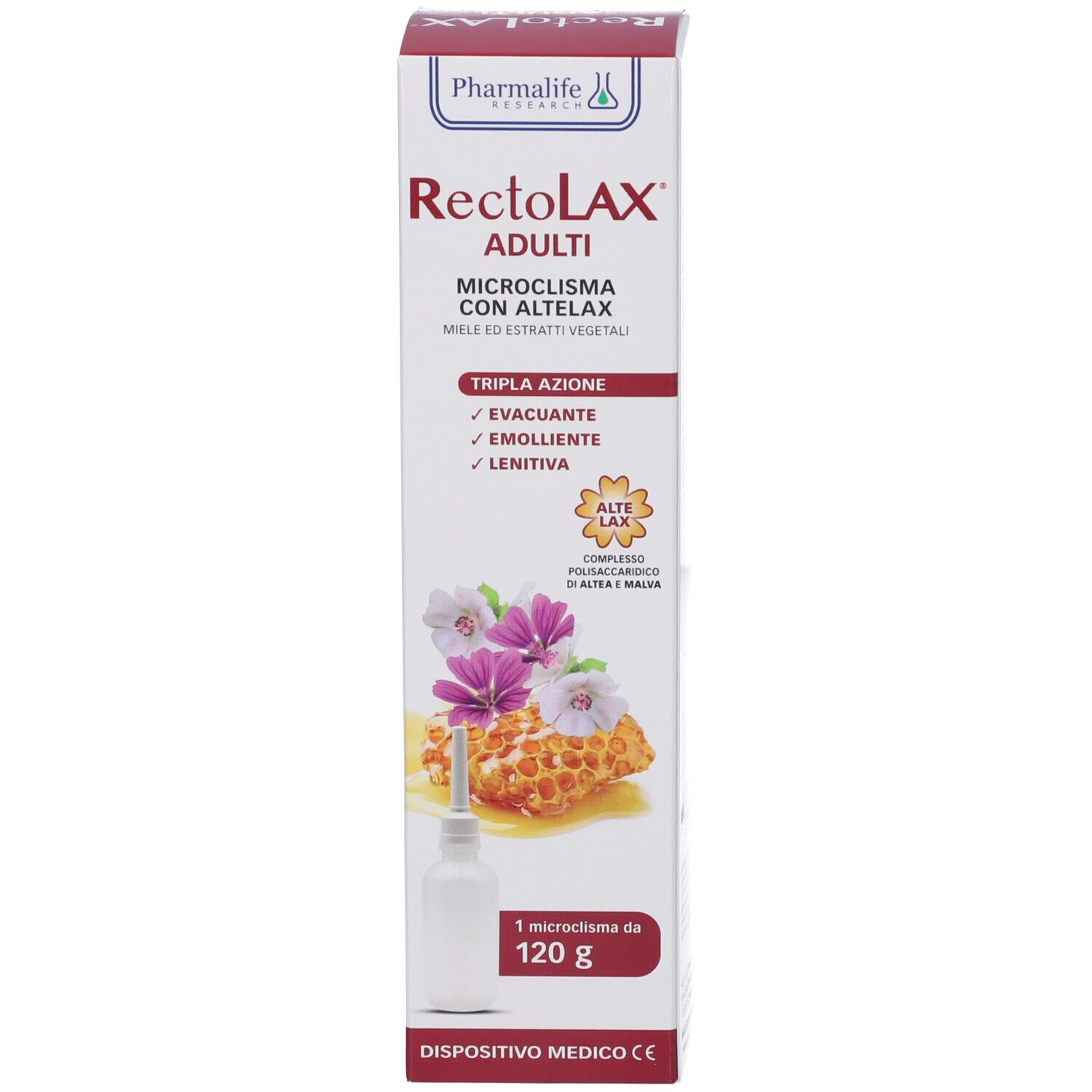 Confezione del prodotto con nome, ingredienti e illustrazioni.