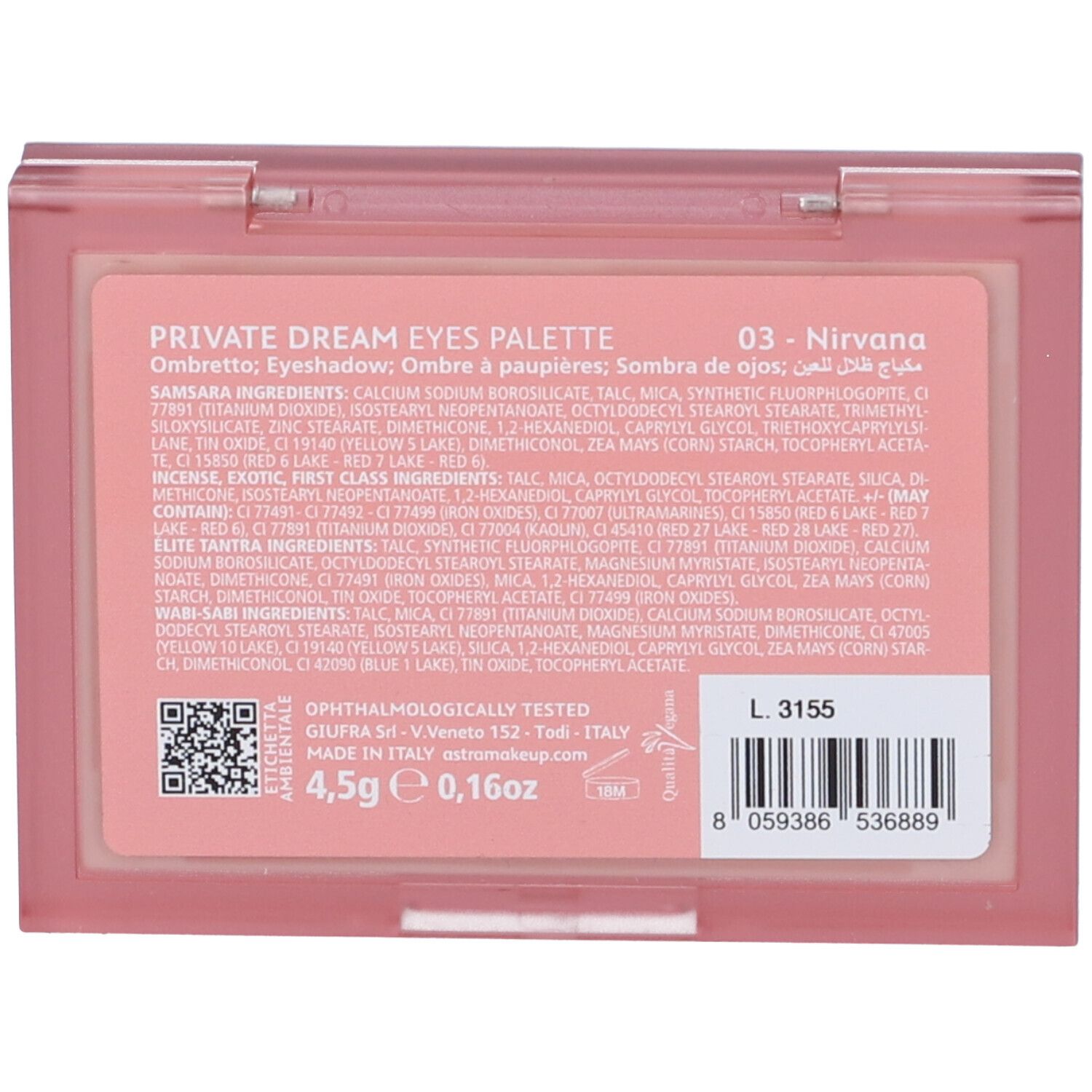 Astra Make-Up Private Dream Eyes Palette Tonalità 03 Nirvana