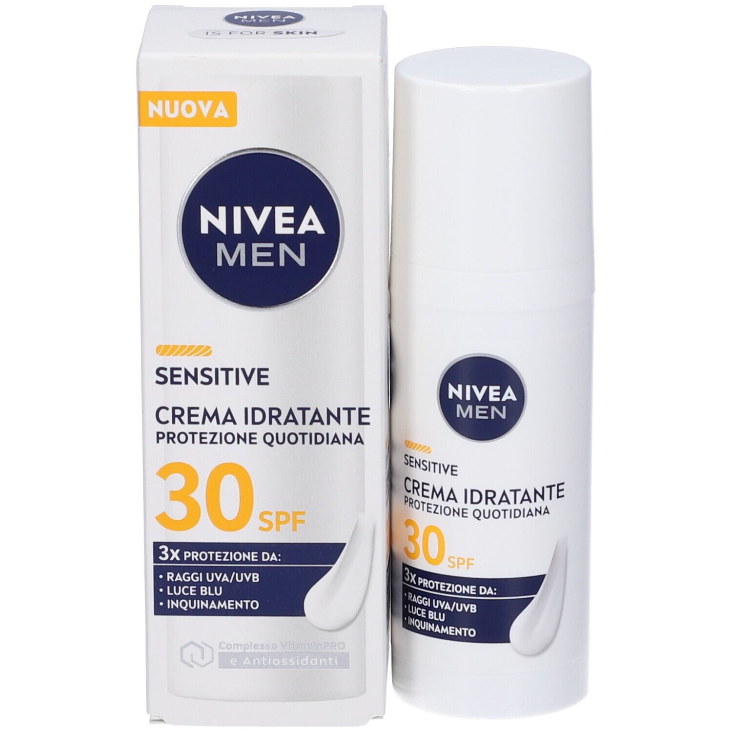 Nivea Men Sensitive Crema Viso Uomo Idratante Protezione Quotidiana SPF 30 50 ml per pelli sensibili