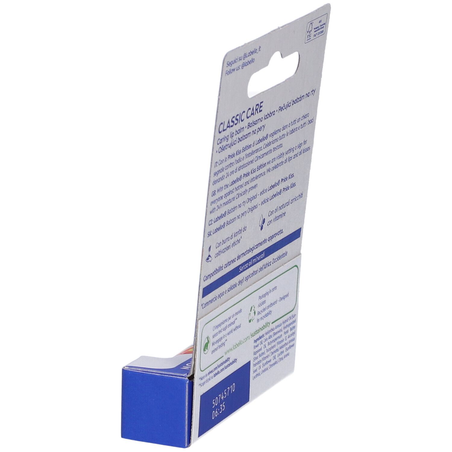 Labello Classic Care Balsamo Labbra Pride Limited Edition 4.8 g, Edizione limitata per Pride Month
