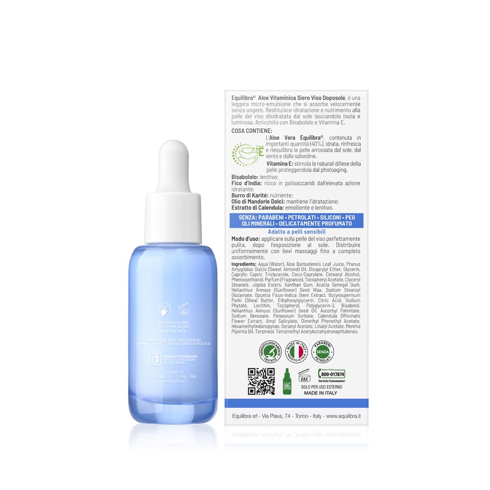 Equilibra Aloe Vitaminica Siero Viso Doposole