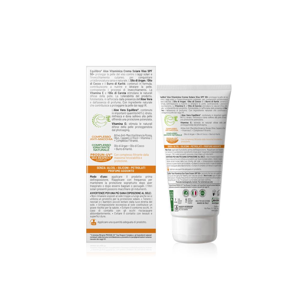 Equilibra Aloe Vitaminica Crema Solare Viso Anti-Age SPF 50+