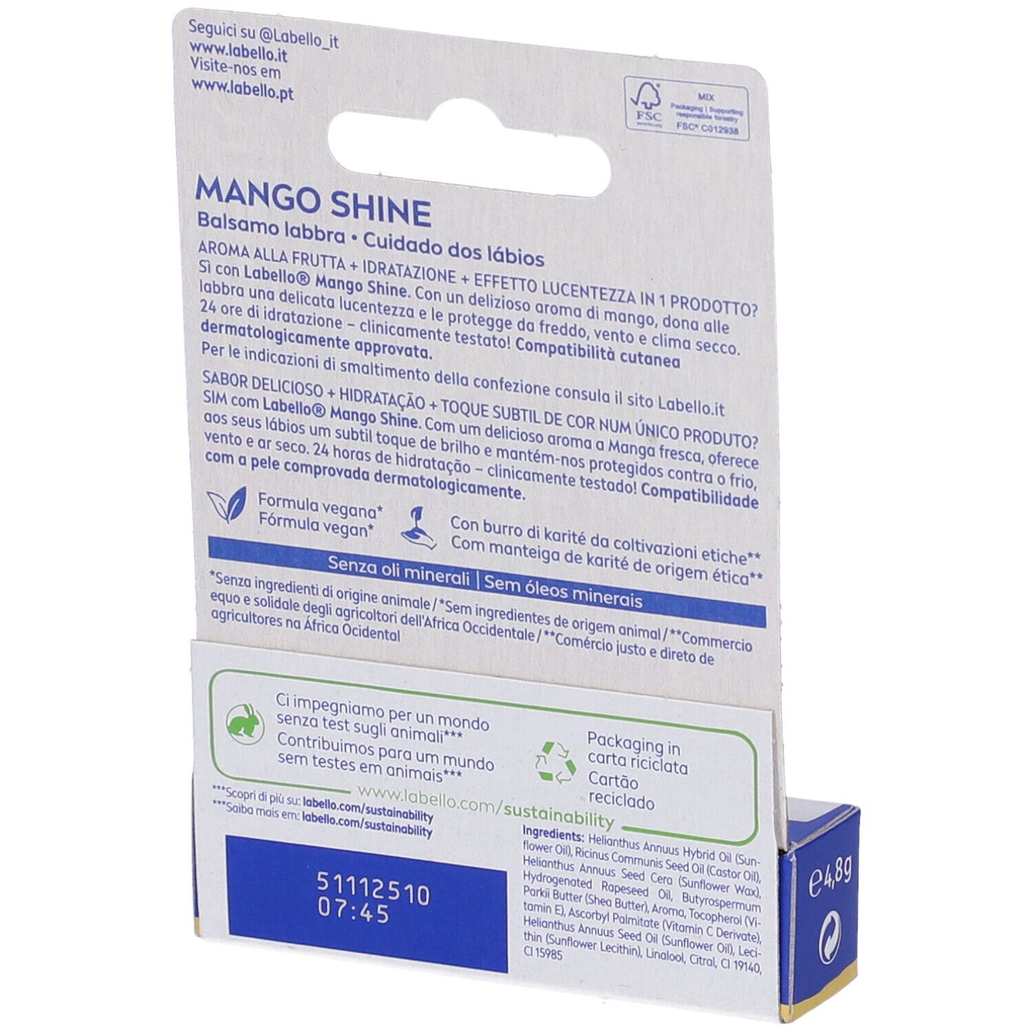 Labello Classic Care Balsamo Labbra Stick Aroma Mango