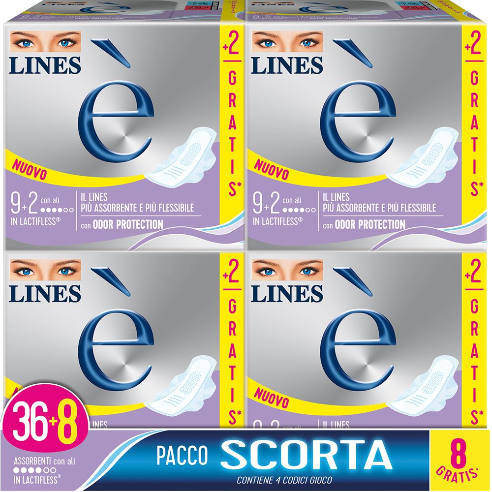 Lines è Giorno Assorbente con Ali Pacco Scorta