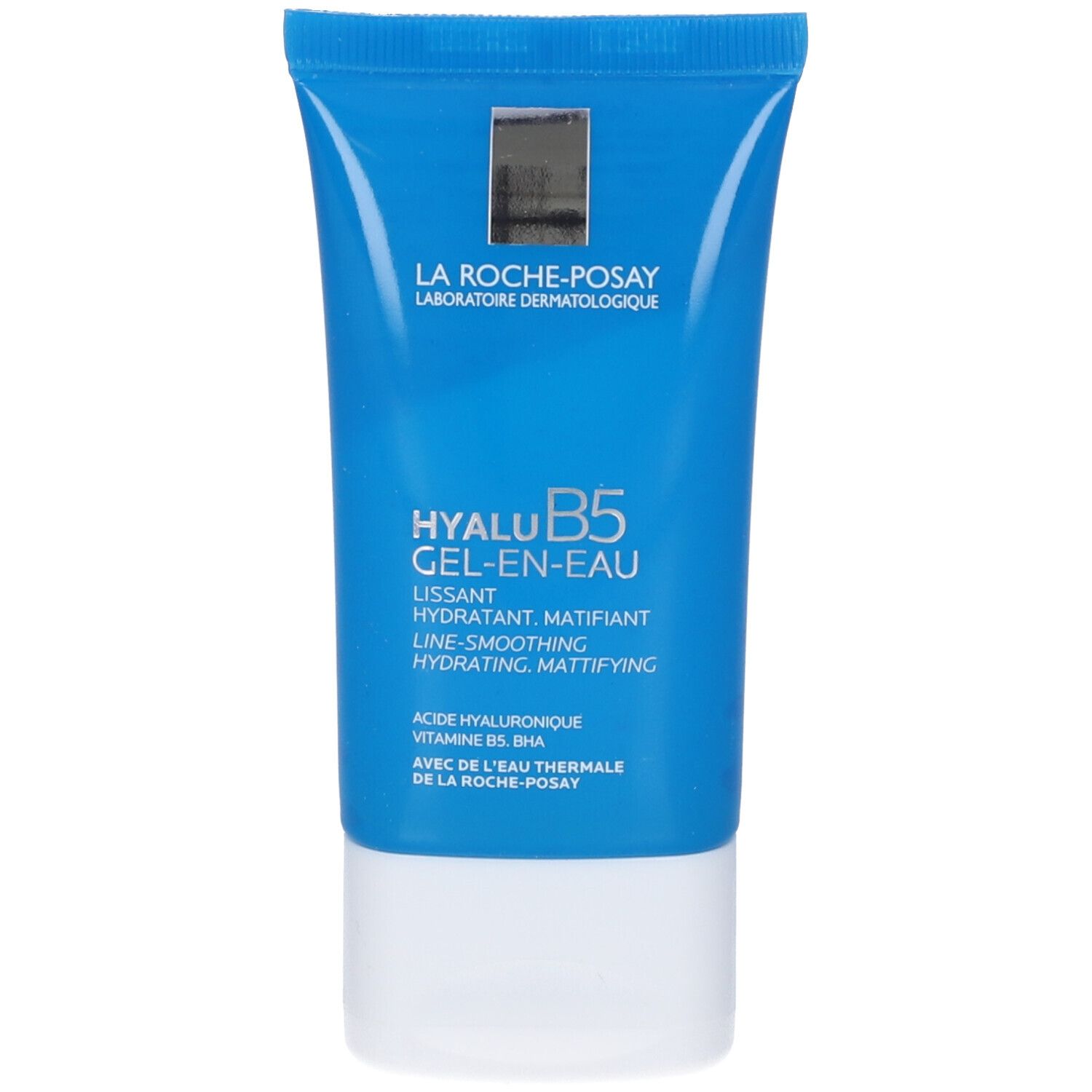 Tubo blu. Hyalu B5 Gel-en-Eau. Levigante, idratante, opacizzante. La Roche-Posay.