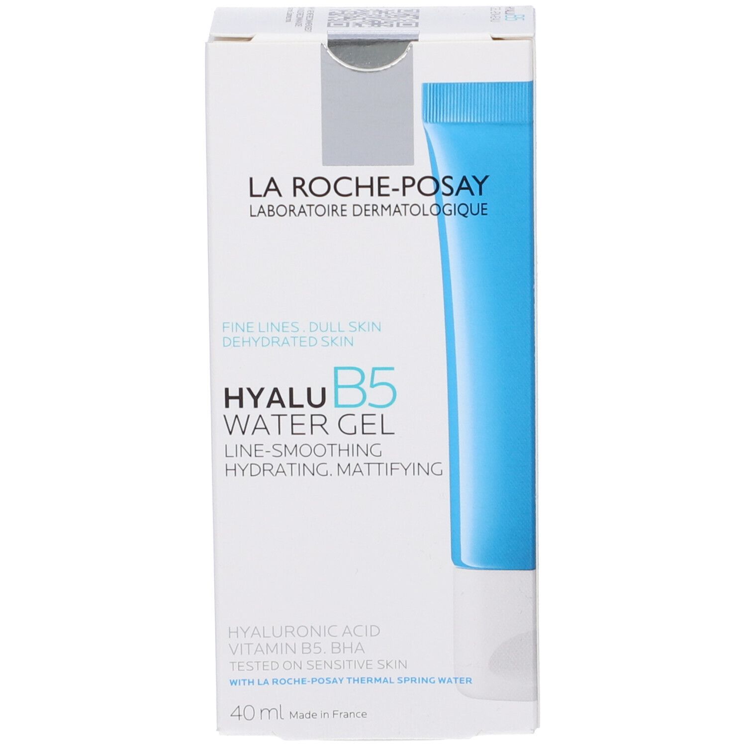 Confezione. La Roche-Posay Hyalu B5 Water Gel. 40 ml. Prodotto visibile.