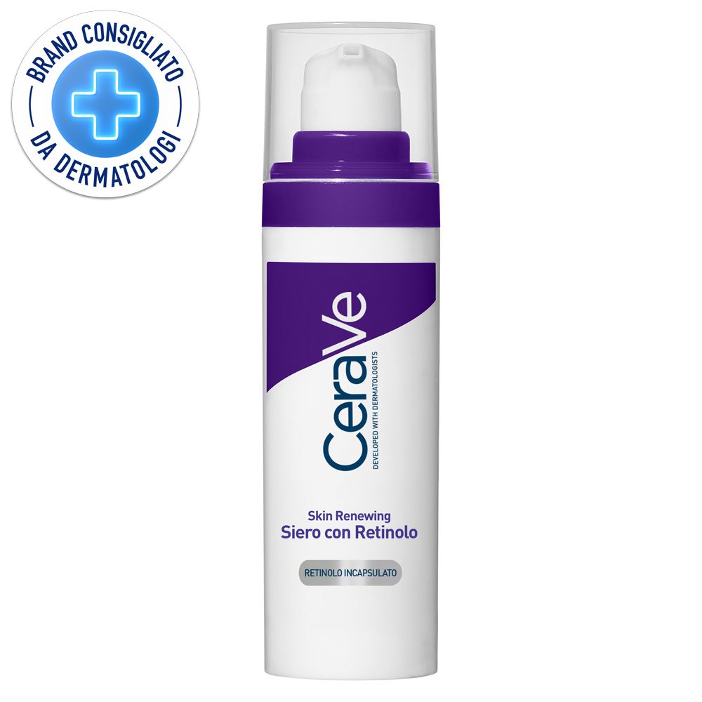 CeraVe Skin Renewing Siero Retinolo, Con Retinolo Incapsulato, 3 Ceramidi Essenziali e Acido Ialuronico, Per i Primi Segni dell'Età, 30ml