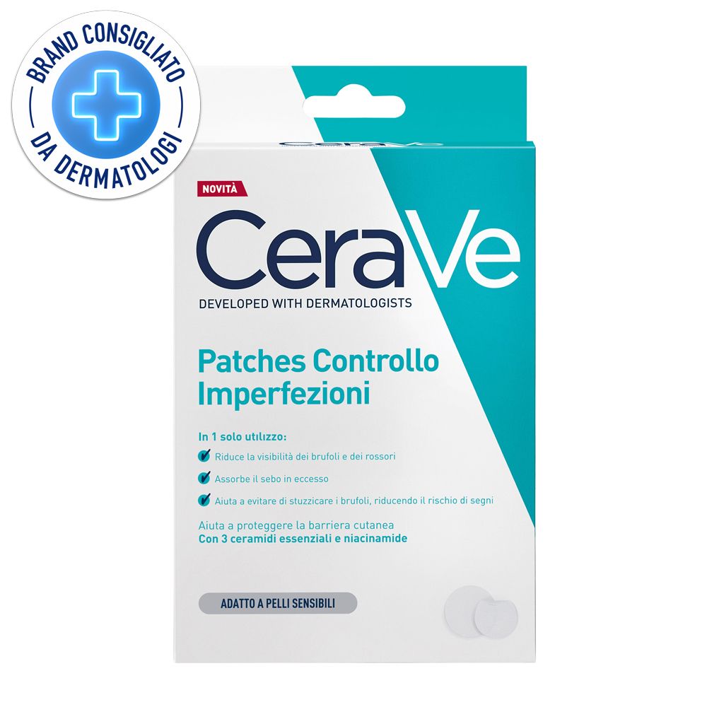 CeraVe Patches Idrocolloidali Anti Brufoli, Per Pelli a Tendenza Acneica, Trasparenti e Invisibili sulla Pelle, Non lascia segni, Con Niacinamide e 3 Ceramidi Essenziali, 22 Pezzi + CRV FOAMING CLEANSER 0.67OZ GB FR 20ml GRATIS