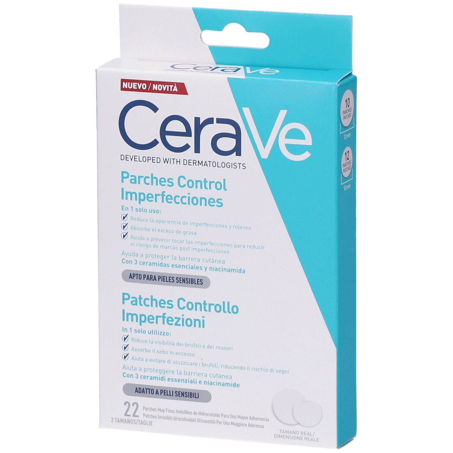 CeraVe Patches Idrocolloidali Anti Brufoli, Per Pelli a Tendenza Acneica, Trasparenti e Invisibili sulla Pelle, Non lascia segni, Con Niacinamide e 3 Ceramidi Essenziali, 22 Pezzi