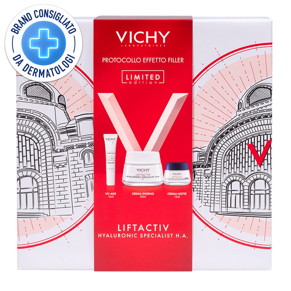 Vichy Cofanetto Spa Protocollo Antirughe Liftactiv HA Crema PNM 50ml + UVAGE 15ml + Crema Notte 15ml