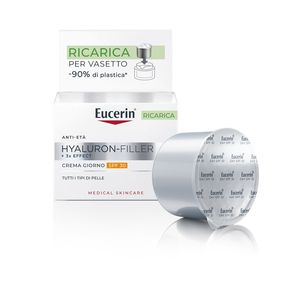 Eucerin Hyaluron-Filler + 3X Effect Crema Viso Giorno SPF30 Anti-Età RICARICA