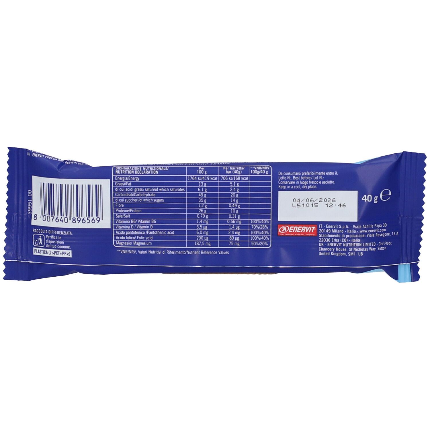 Enervit Protein Bar 26% - Coco Choco 40g