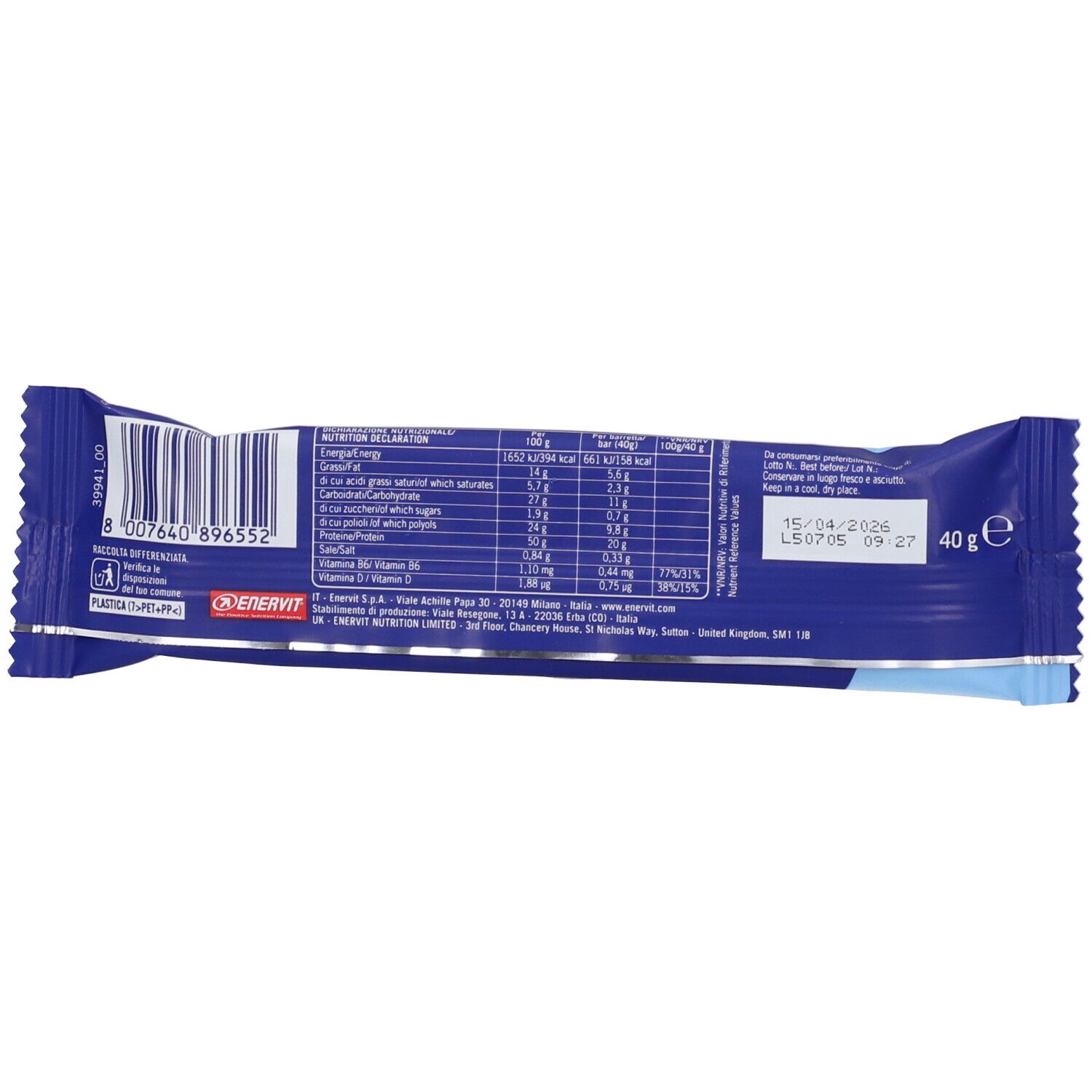 Enervit Protein Bar 50% - White Choco 40g