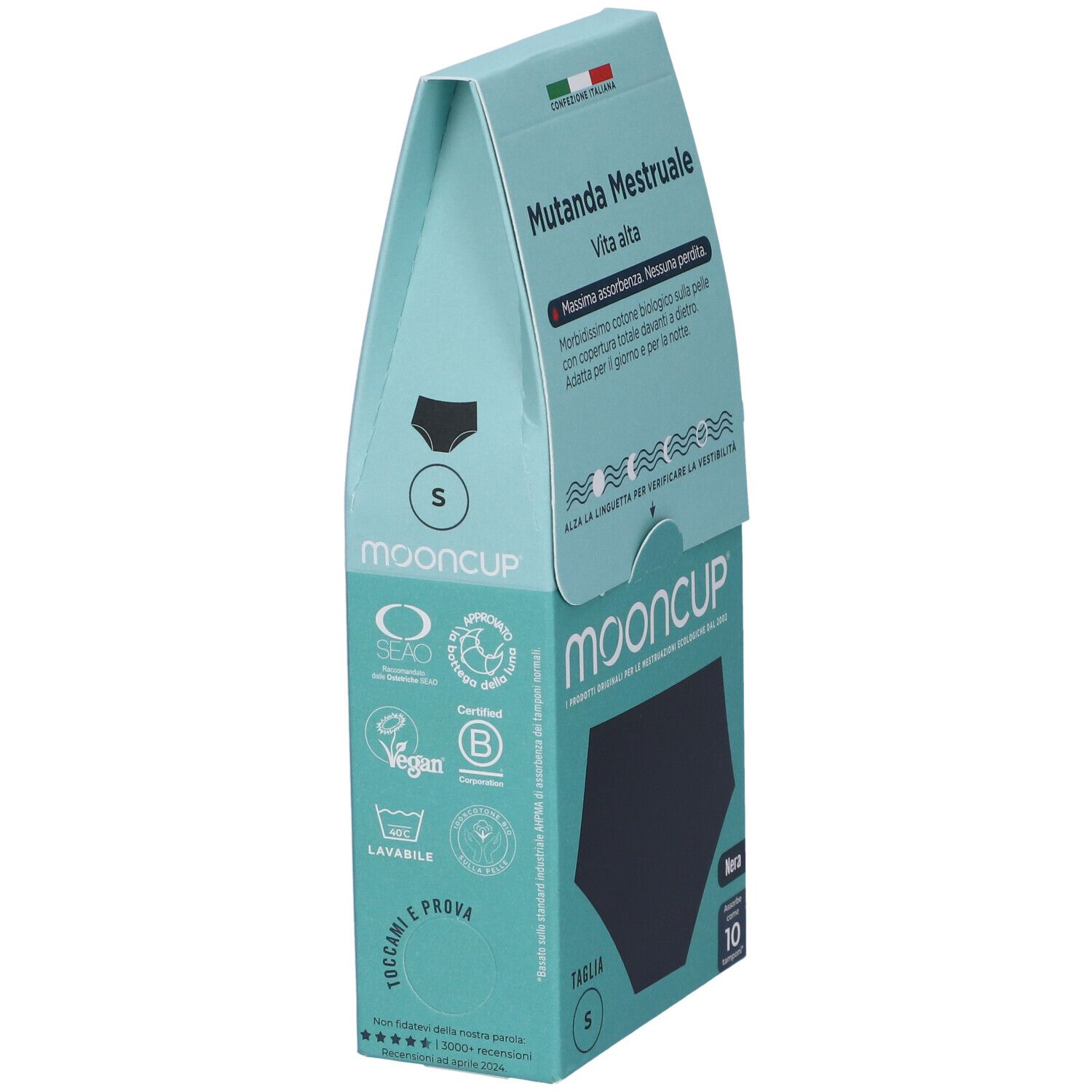 Mooncup Mutanda Mestruale Vita Alta Colore Nero Taglia S