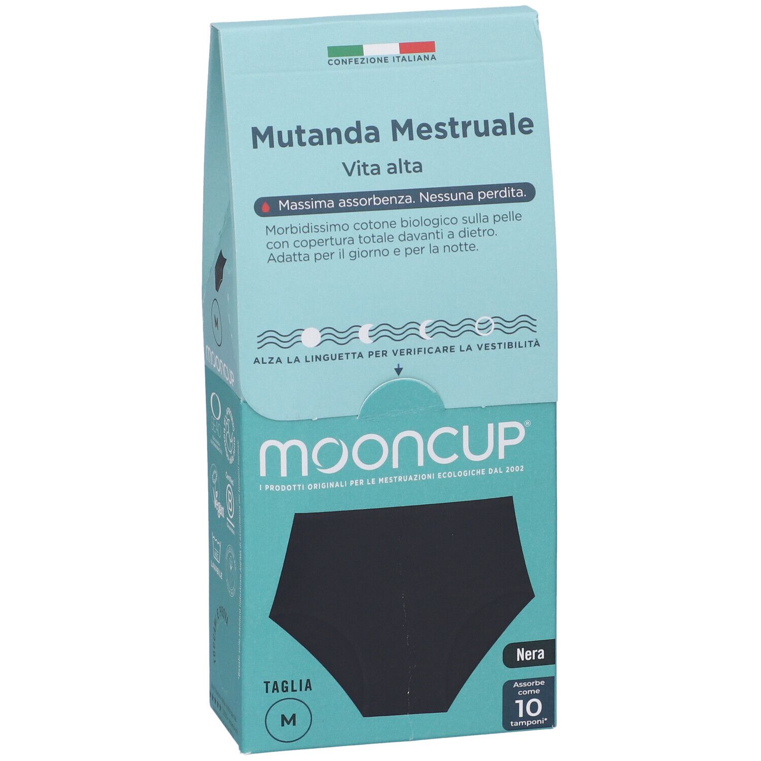 Mooncup Mutanda Mestruale Vita Alta Colore Nero Taglia M