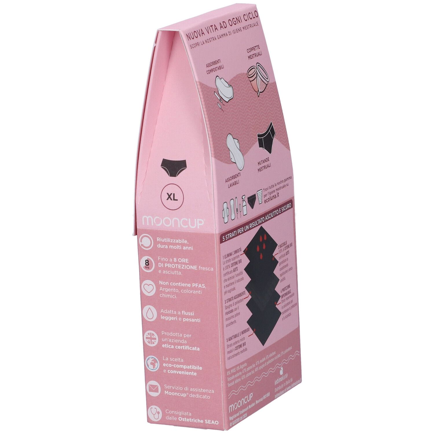 Mooncup Mutanda Mestruale Vita Bassa Colore Nero Taglia XL