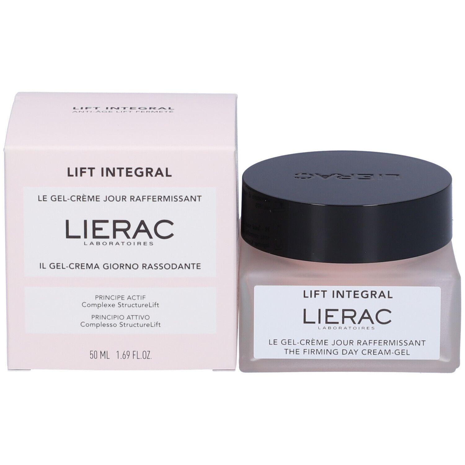 Prodotto e confezione. Scritta: Lift Integral, Lierac, Le Gel-Crème Jour Raffermissant, 50 ml.