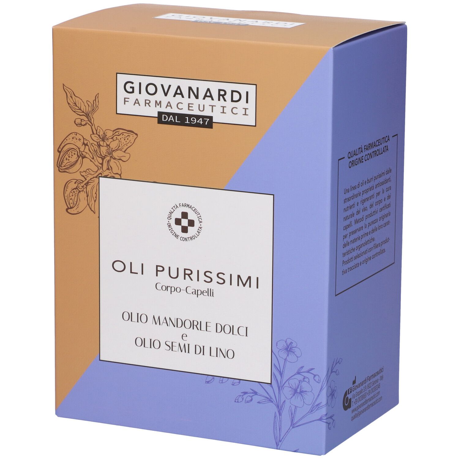 Giovanardi Farmaceutici Set Oli Purissimi Corpo-Capelli Mandorle Dolci + Semi Di Lino