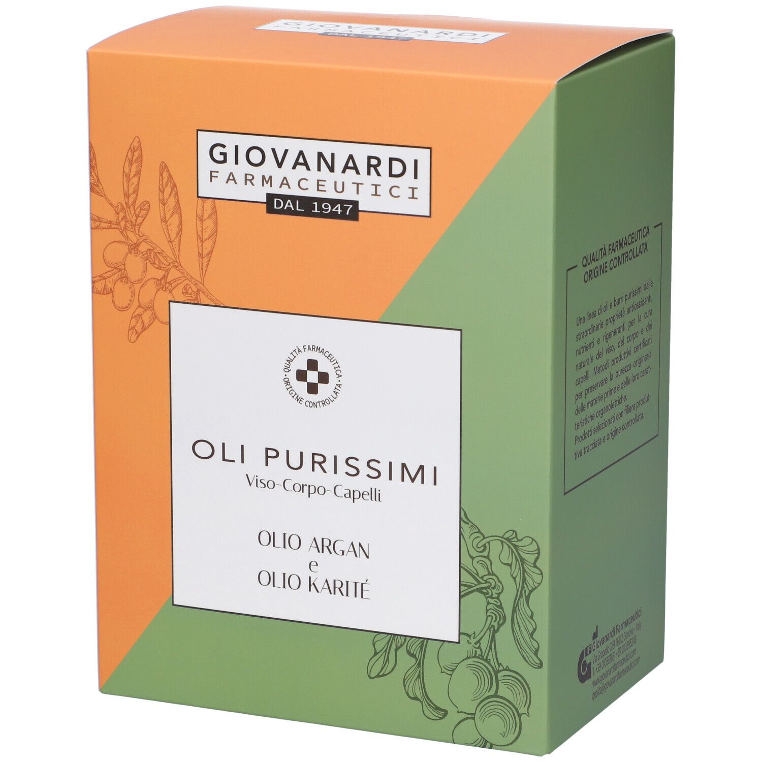 Giovanardi Farmaceutici Set Oli Purissimi Viso-Corpo-Capelli Argan + Karite'
