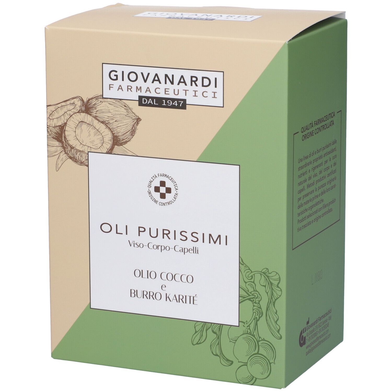 Giovanardi Farmaceutici Set Oli Purissimi Viso-Corpo-Capelli Cocco + Burro Karite'