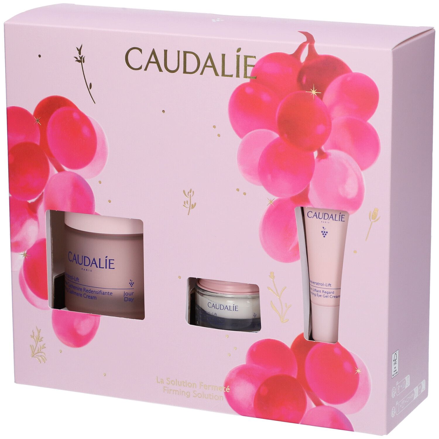 Caudalie Cofanetto Regalo Xmas Resveratrol-lift Crema Cashmere + Crema Tisana Notte + Trattamento Liftante Occhi