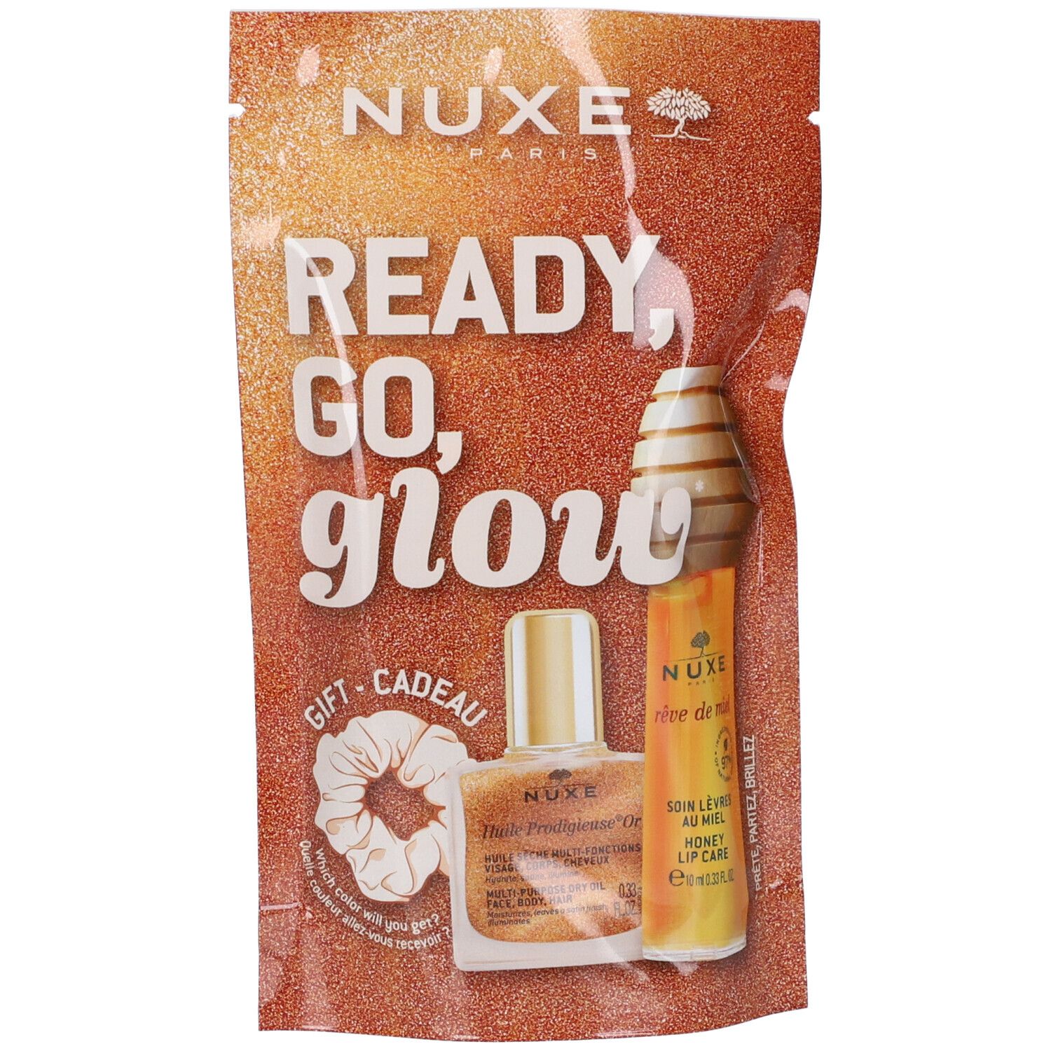 Nuxe Glow On The Go 1 Reve De Miel Gloss Soin Levres Au Miel + 1 Huile Prodigieuse Or