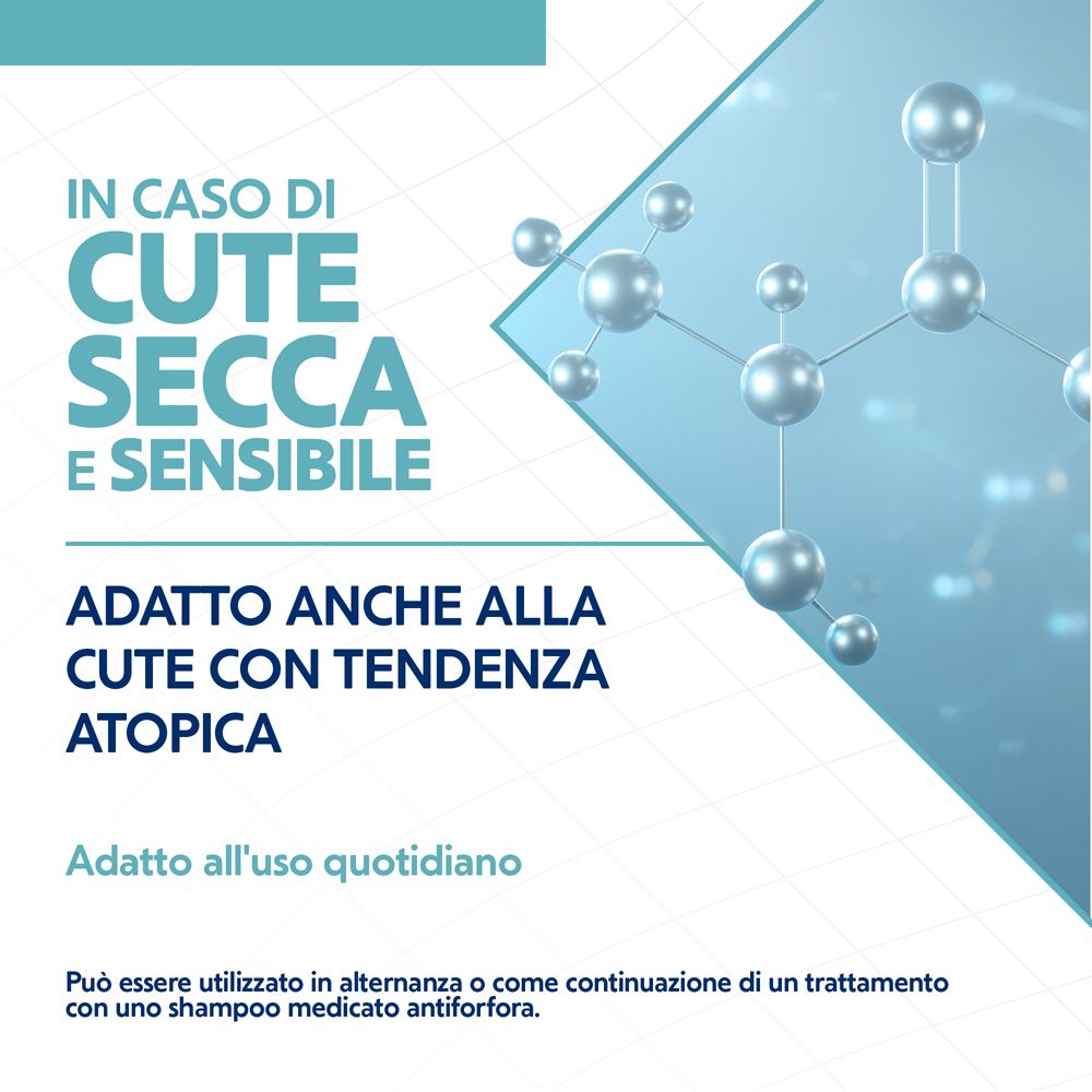 Testo: Per cute secca e sensibile. Adatto anche alla cute con tendenza atopica. Adatto all'uso quotidiano.