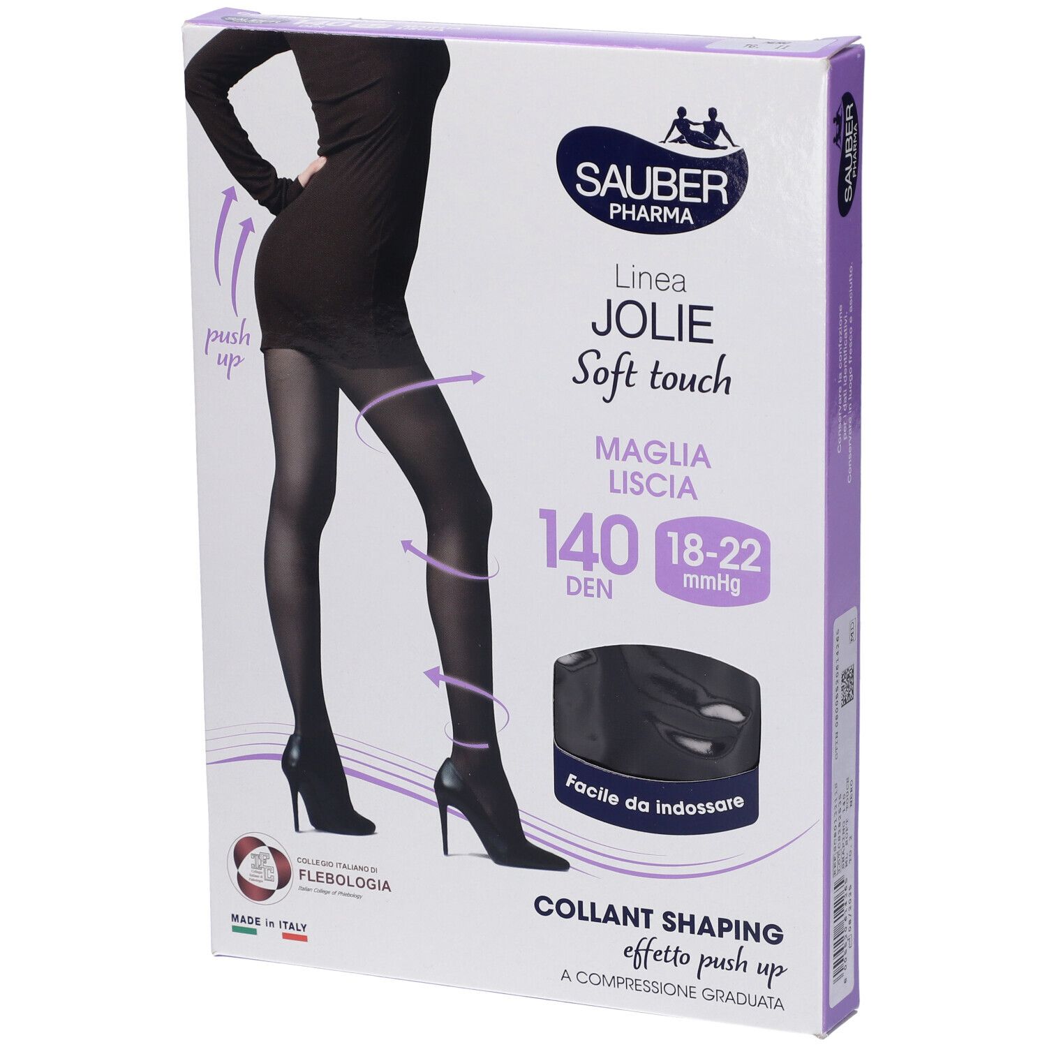 Sauber Pharma Collant Shaping Jolie 140 Denari Colore Nero Taglia 2 + SAUBER SYSTEM VEN GEL 125 ML