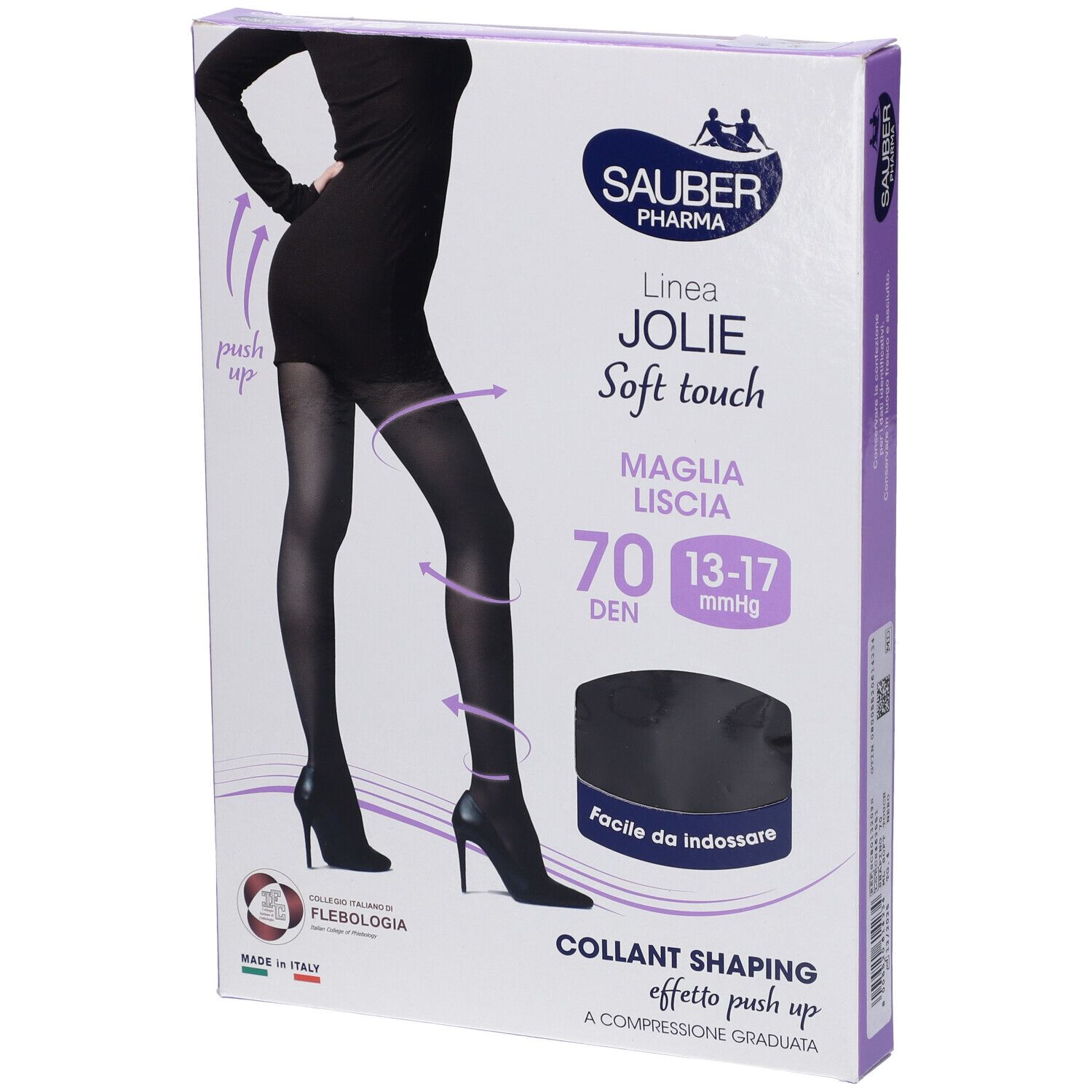 Sauber Pharma Collant Shaping Jolie 70 Denari Colore Nero Taglia 4 + SAUBER SYSTEM VEN GEL 125 ML