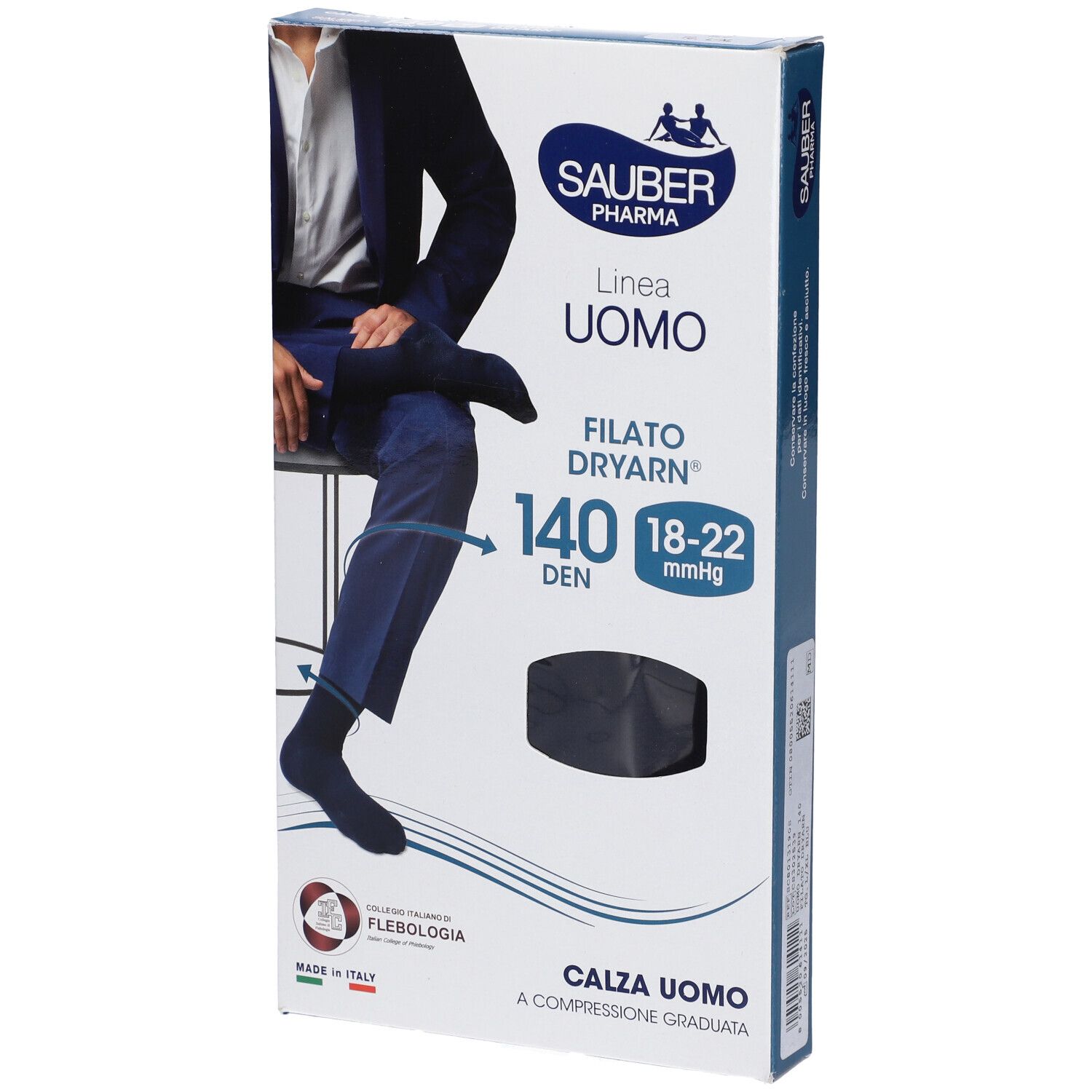 Sauber Pharma Uomo Calza Dryarn 140 Denari Blu Taglia L/Xl