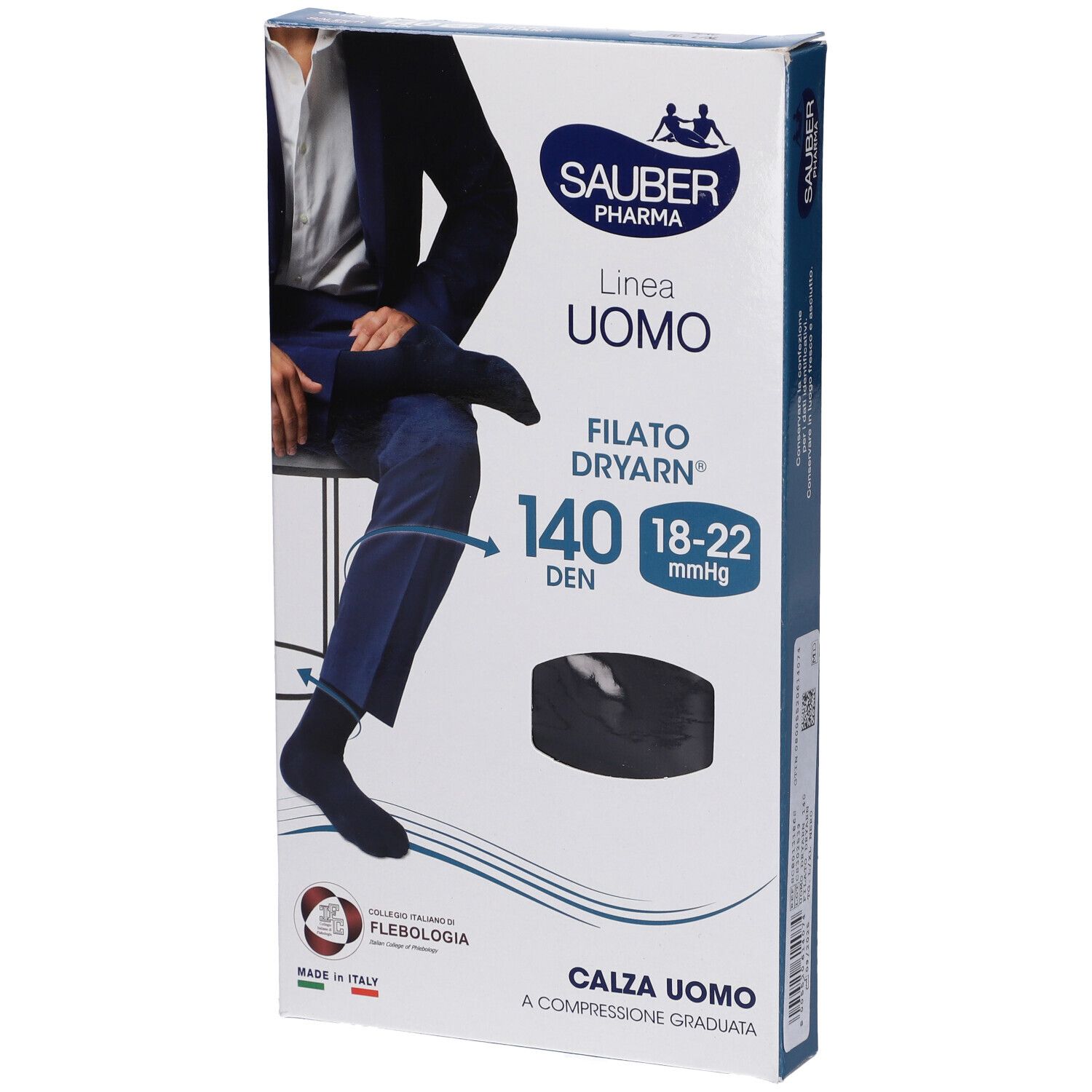  Sauber Pharma Uomo Calza Dryarn 140 Denari Nero Taglia L/XL
