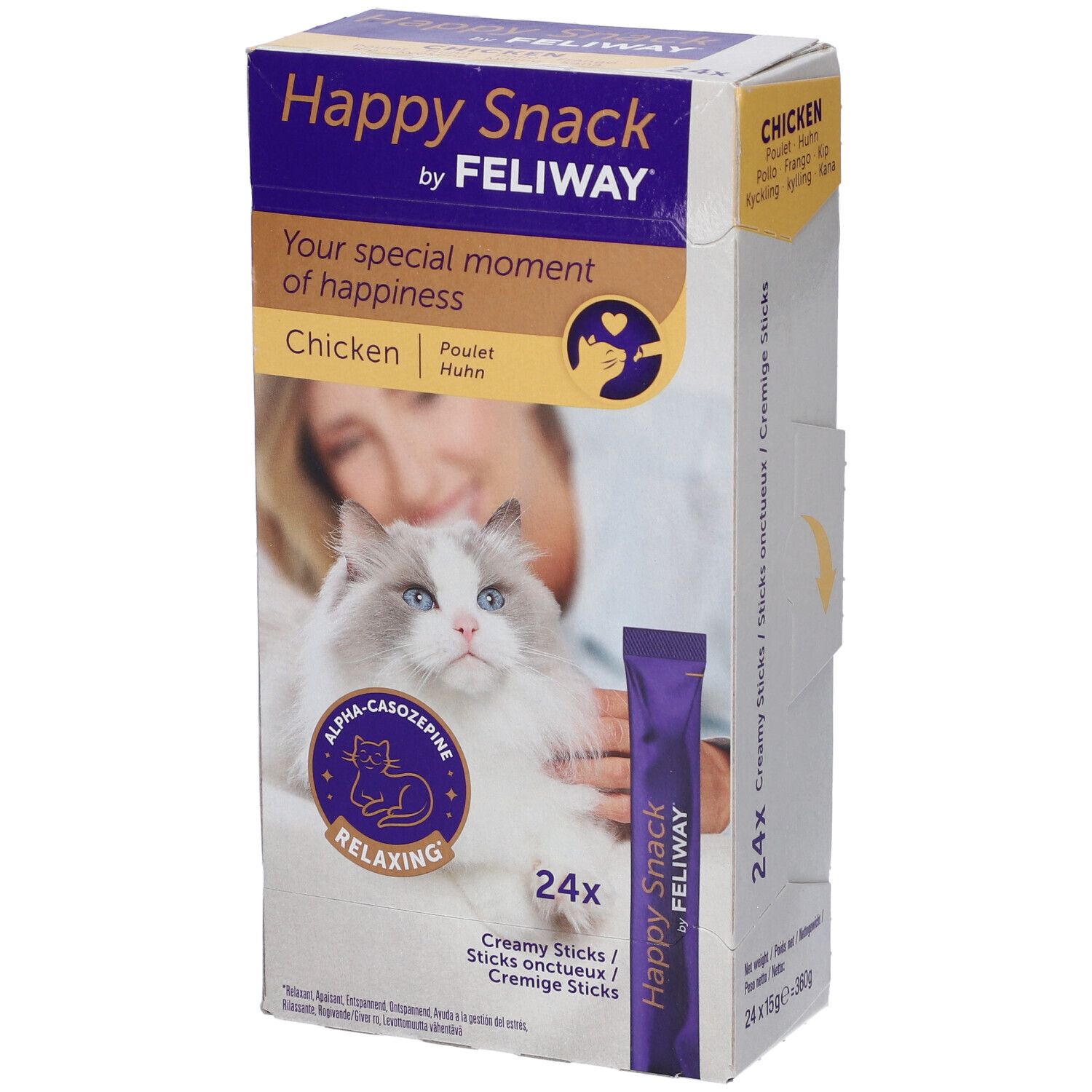 Feliway Happy Snack Pollo 24 Stick - Risparmia il 10% con il codice: ceva0526