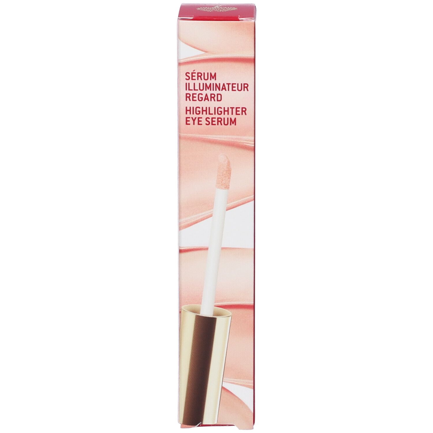 Confezione. Lato. Testo: Sérum Illuminateur Regard, Highlighter Eye Serum. Applicatore illustrato.