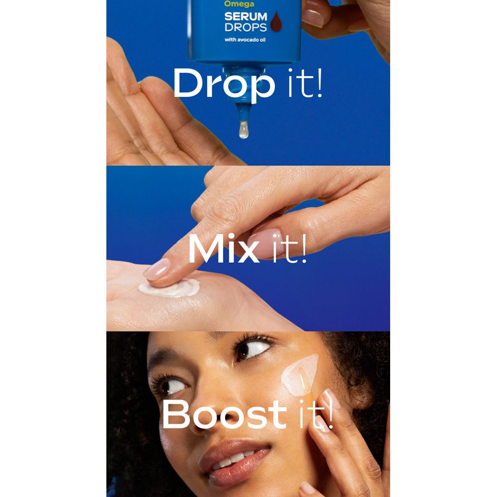 Fasi di applicazione. Testo: Drop it!, Mix it!, Boost it!