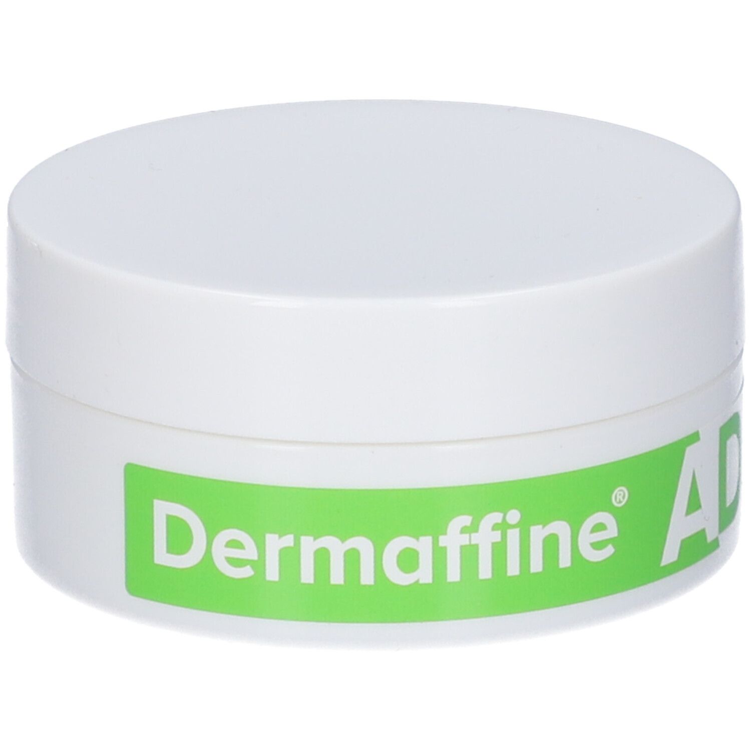 Vasetto bianco con etichetta verde. Scritta: Dermaffine AD.