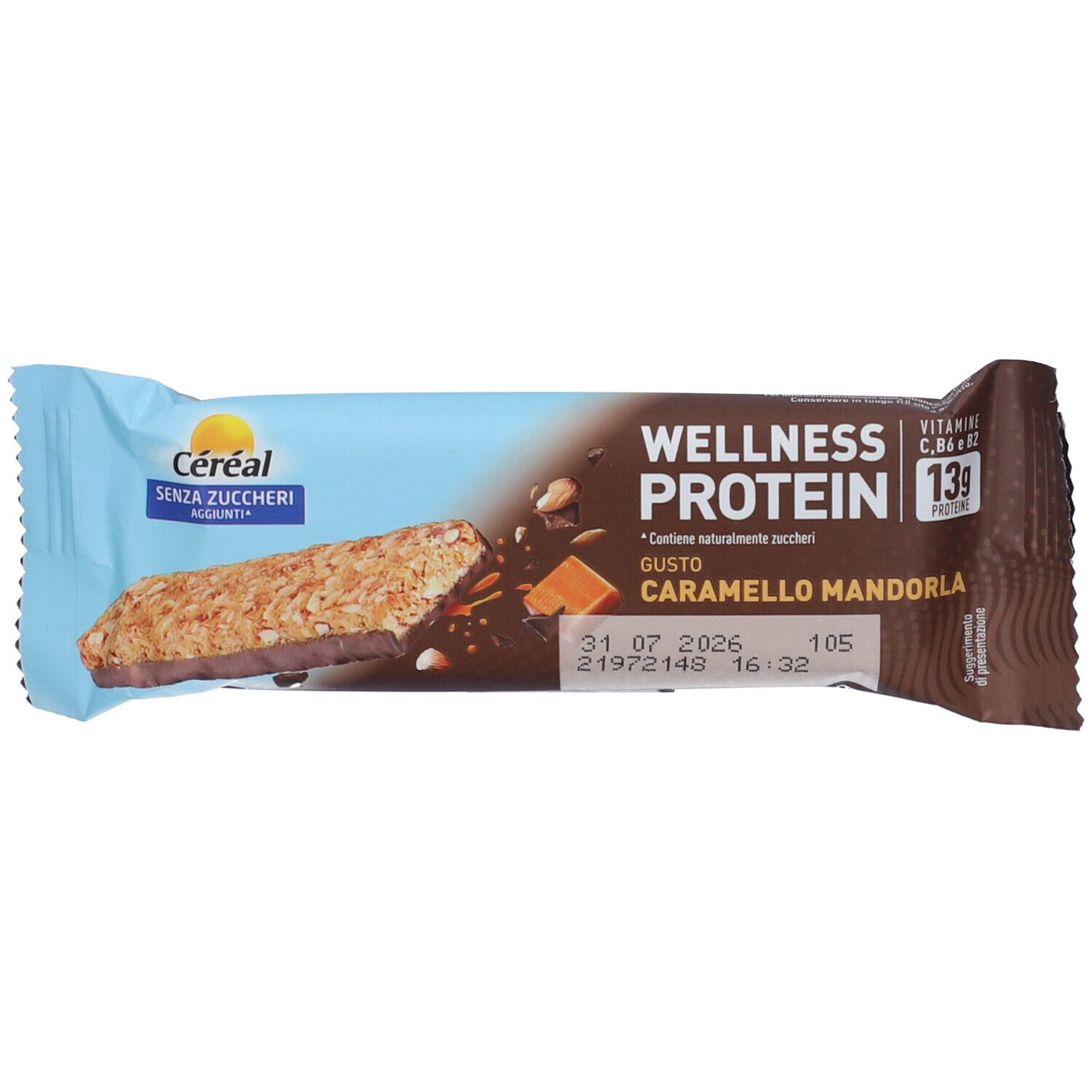 Cereal Barretta Wellness Protein Caramello Mandorla