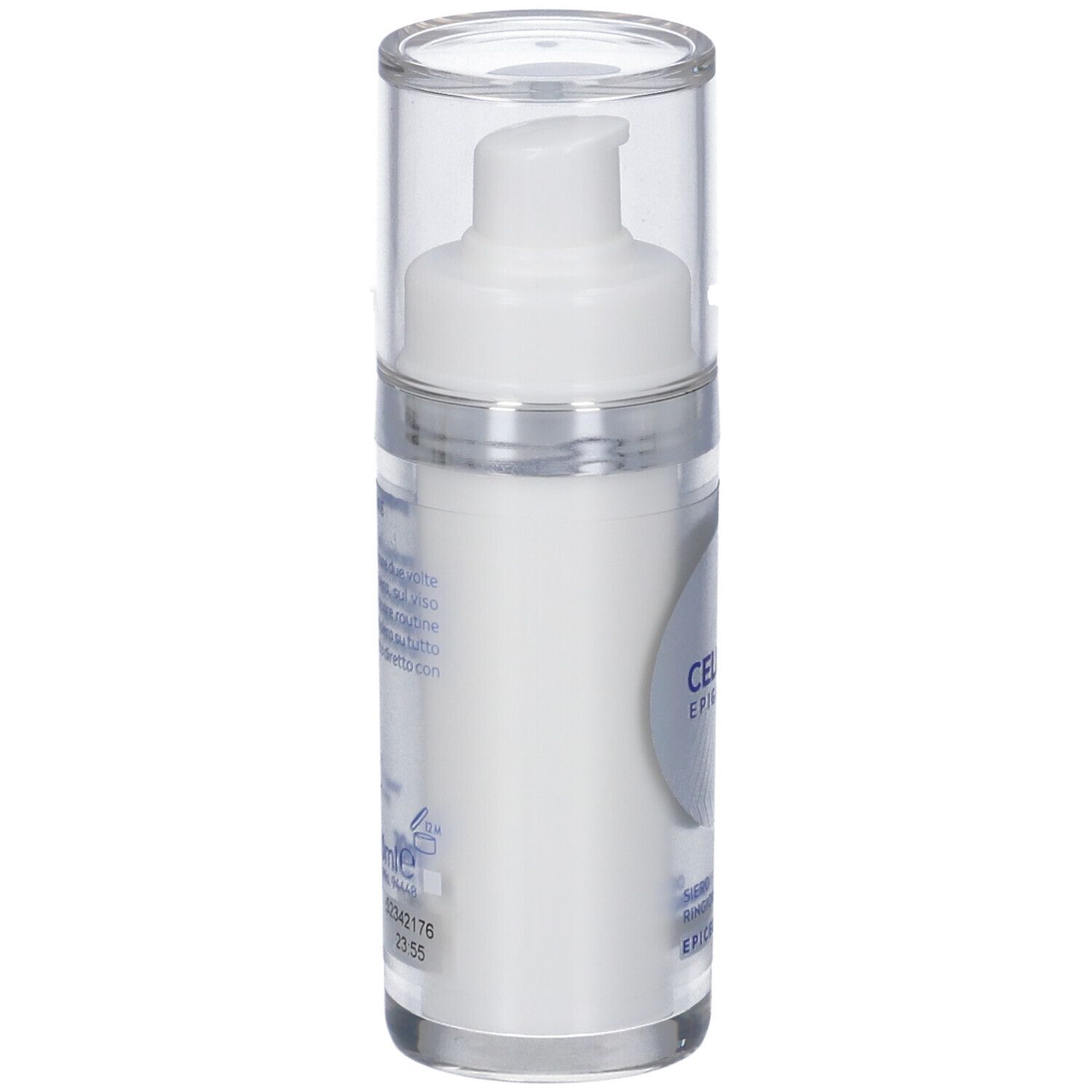 Flacone di siero bianco con logo Nivea e scritta CELLULAR EPIGENETICS. Tappo trasparente.