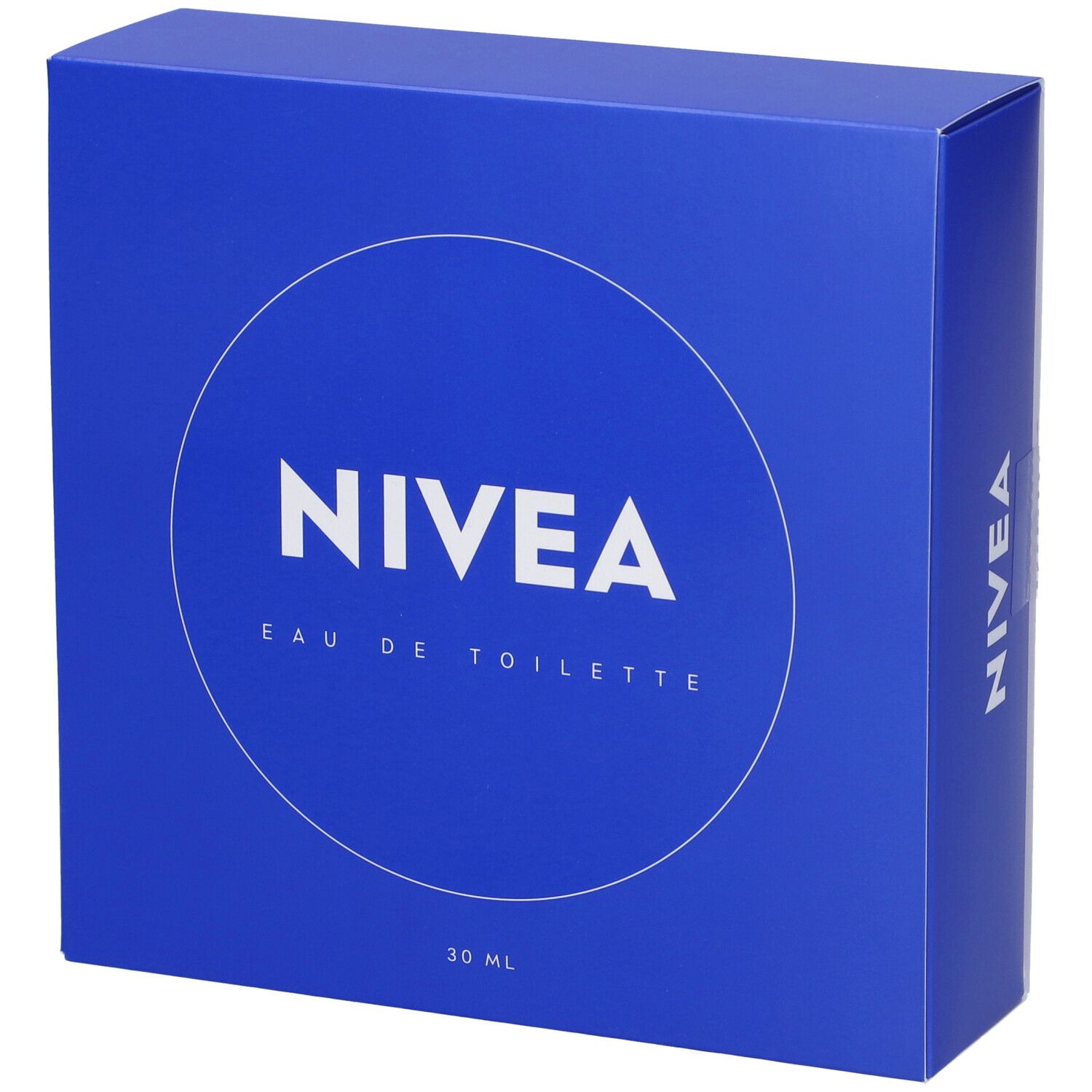 Confezione blu con NIVEA Eau de Toilette. Sulla confezione sono scritti NIVEA Eau de Toilette e 30 ml.