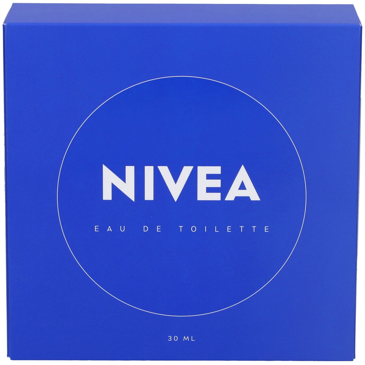 Confezione blu con NIVEA Eau de Toilette. Sulla confezione sono scritti NIVEA Eau de Toilette e 30 ml.