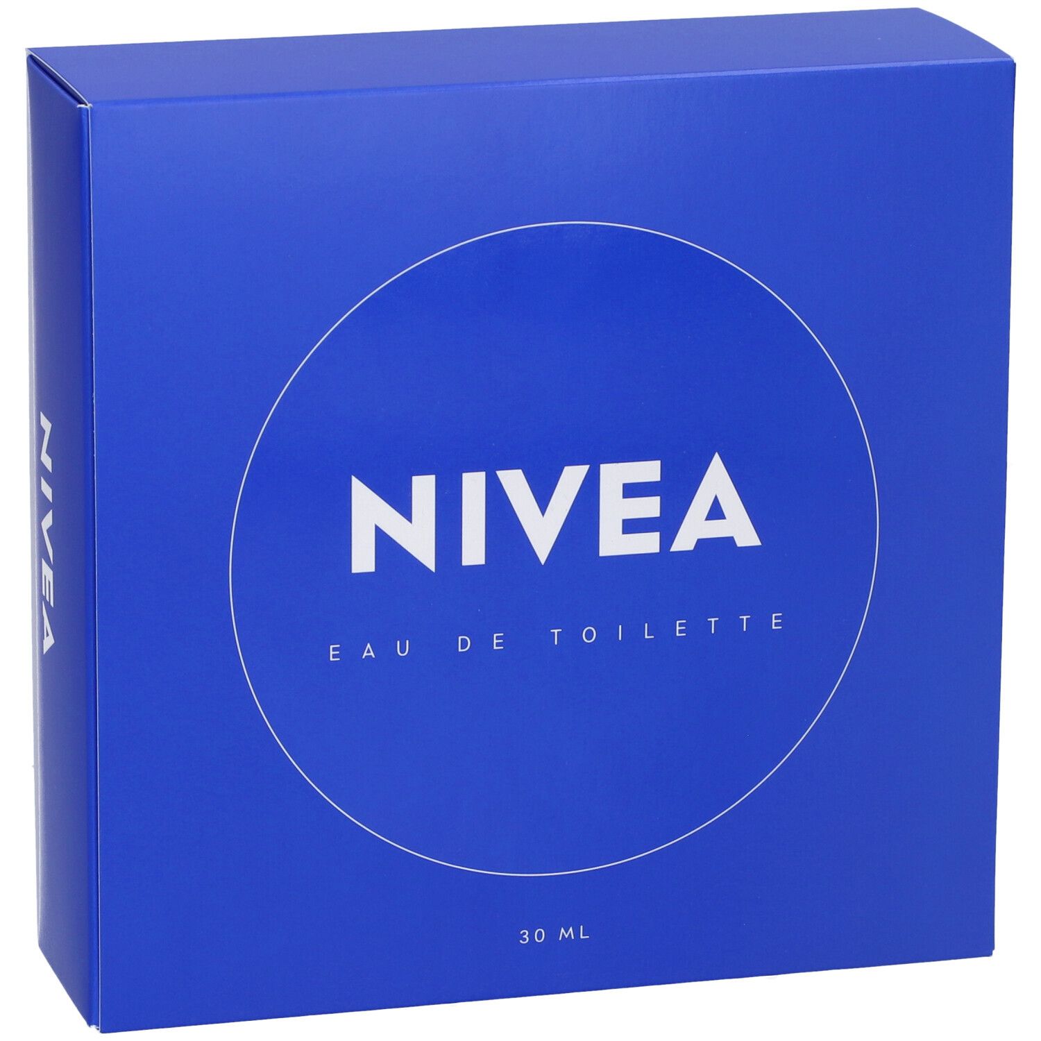Confezione blu con NIVEA Eau de Toilette. Sulla confezione sono scritti NIVEA Eau de Toilette e 30 ml.