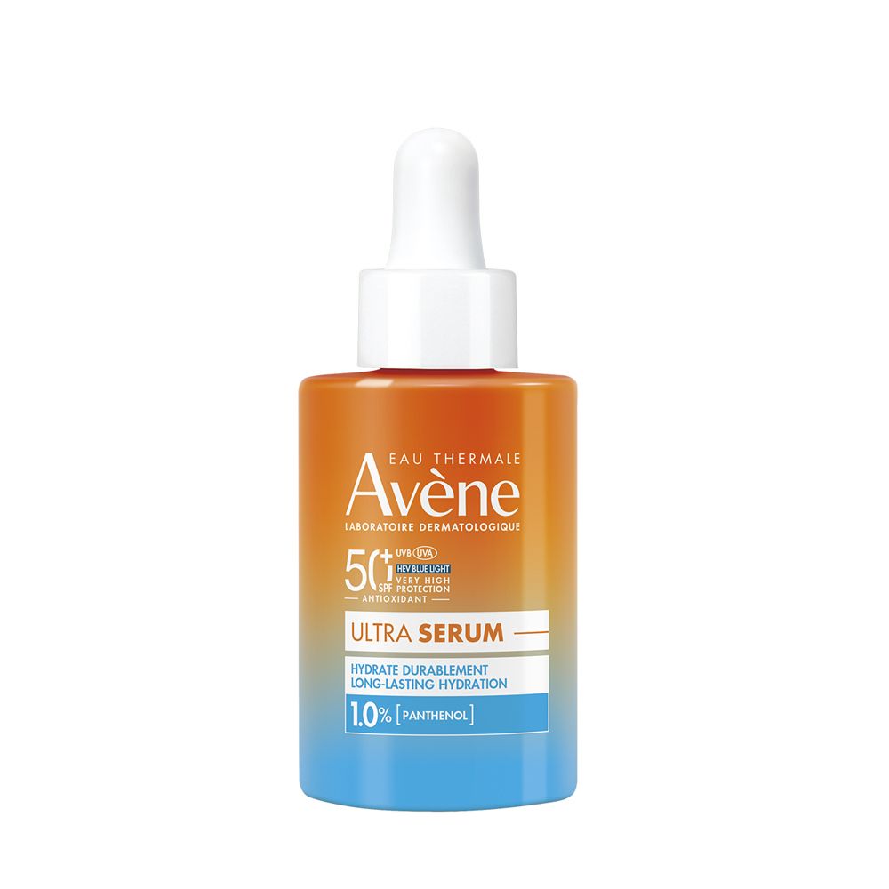 Eau Thermale Avène Ultra Siero SPF50+, Protezione solare viso molto alta,  Idratazione a lungo, 30ml