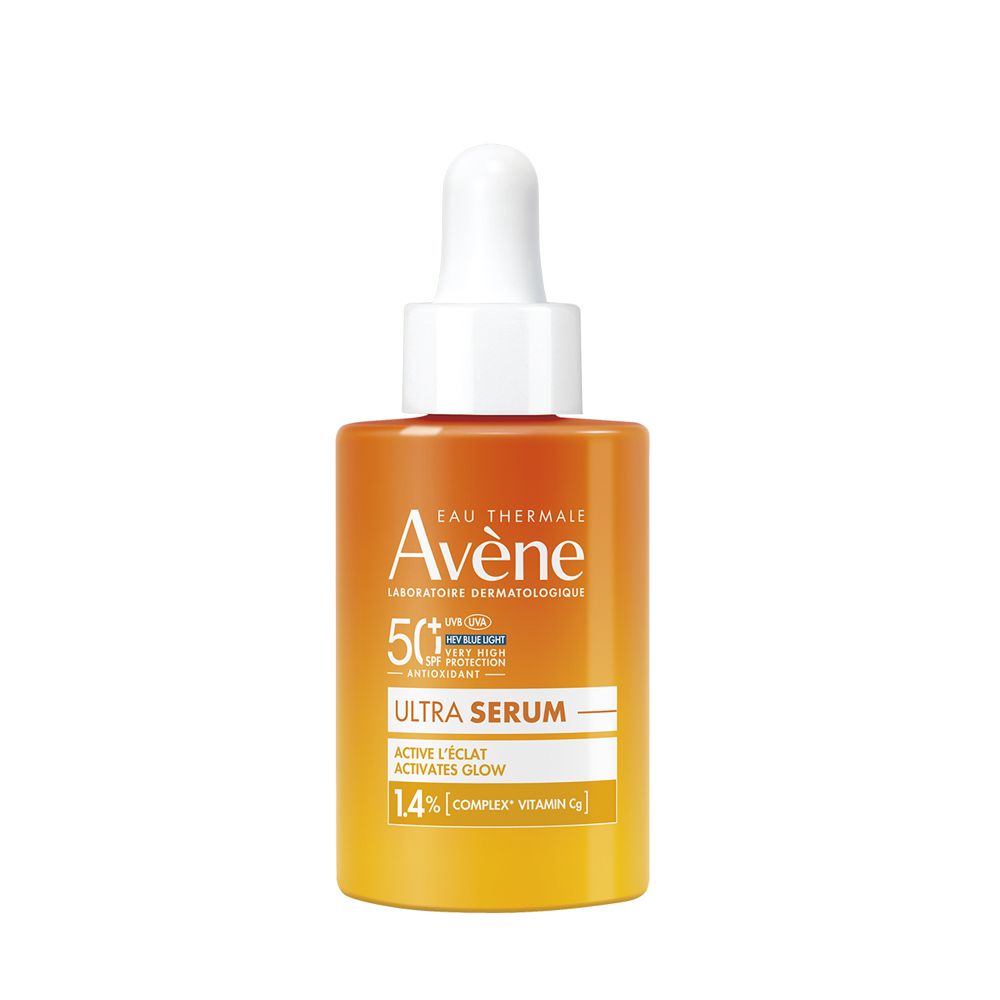 Eau Thermale Avène Ultra Siero SPF50+, Attiva la luminosità, Protezione solare viso molto alta,  30ml