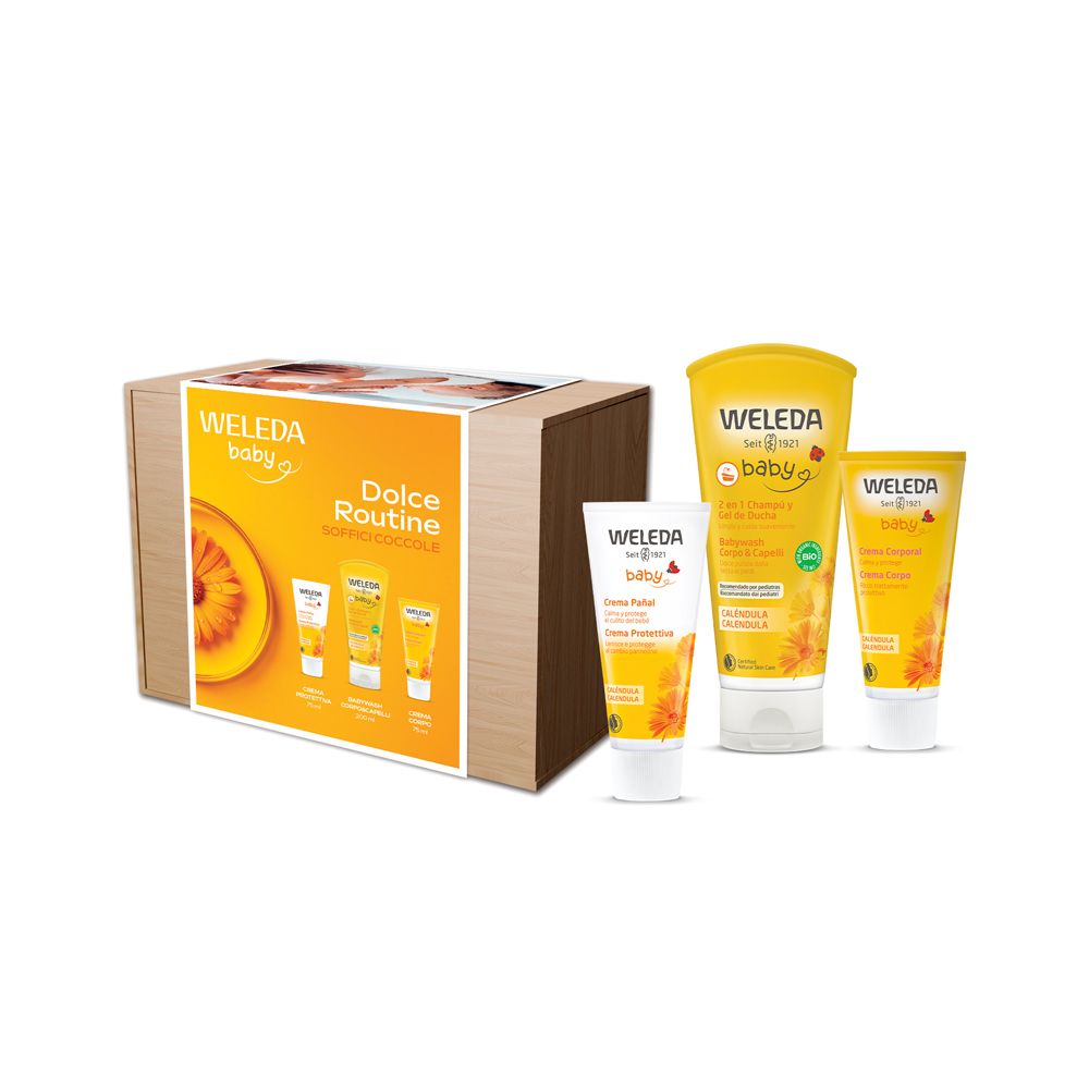 Weleda Set Regalo Baby Dolce Routine Babywash + Crema Corpo + Crema Protettiva