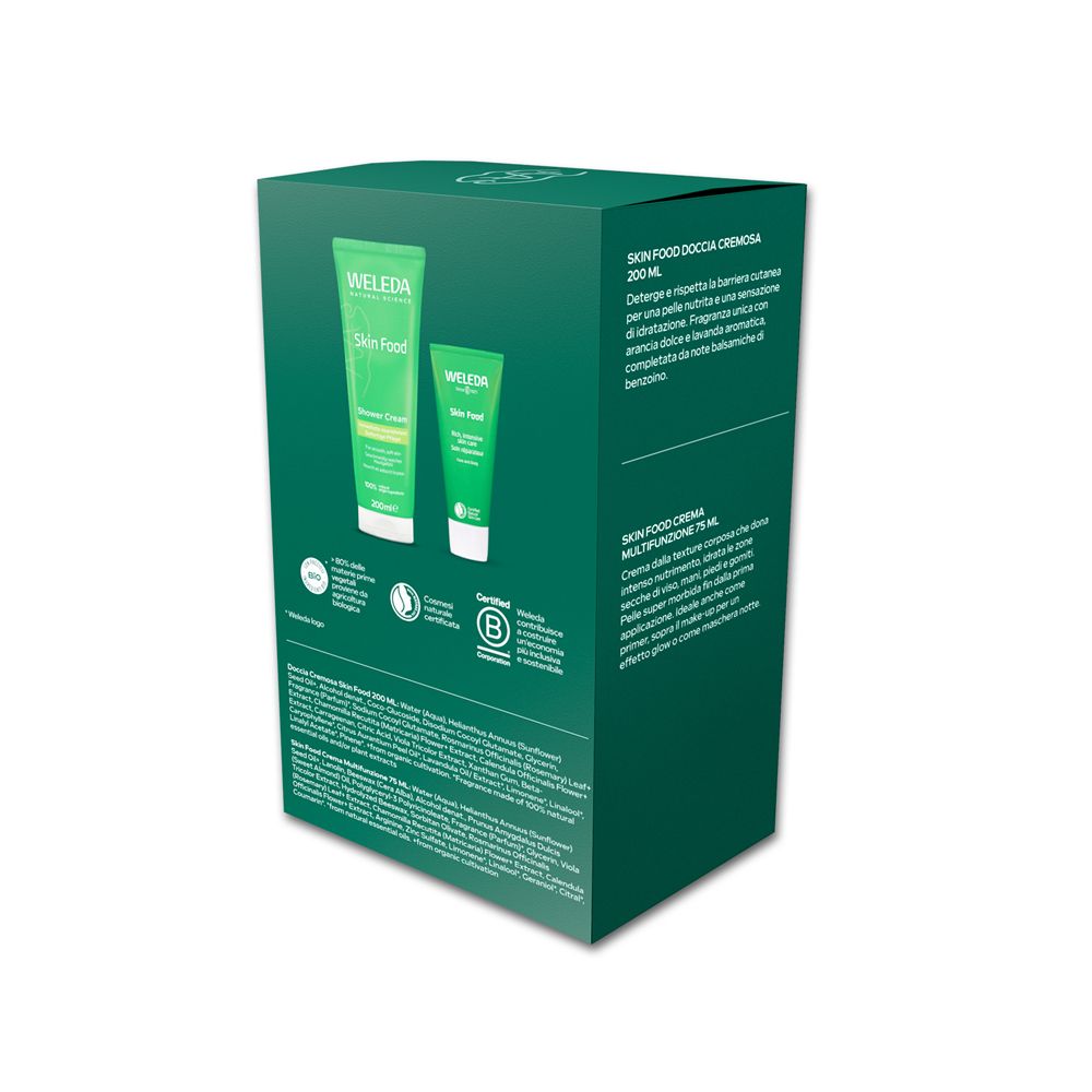 Retro di una scatola verde. Testo in più lingue. Sono raffigurati due tubi verdi. Loghi e scritte visibili.